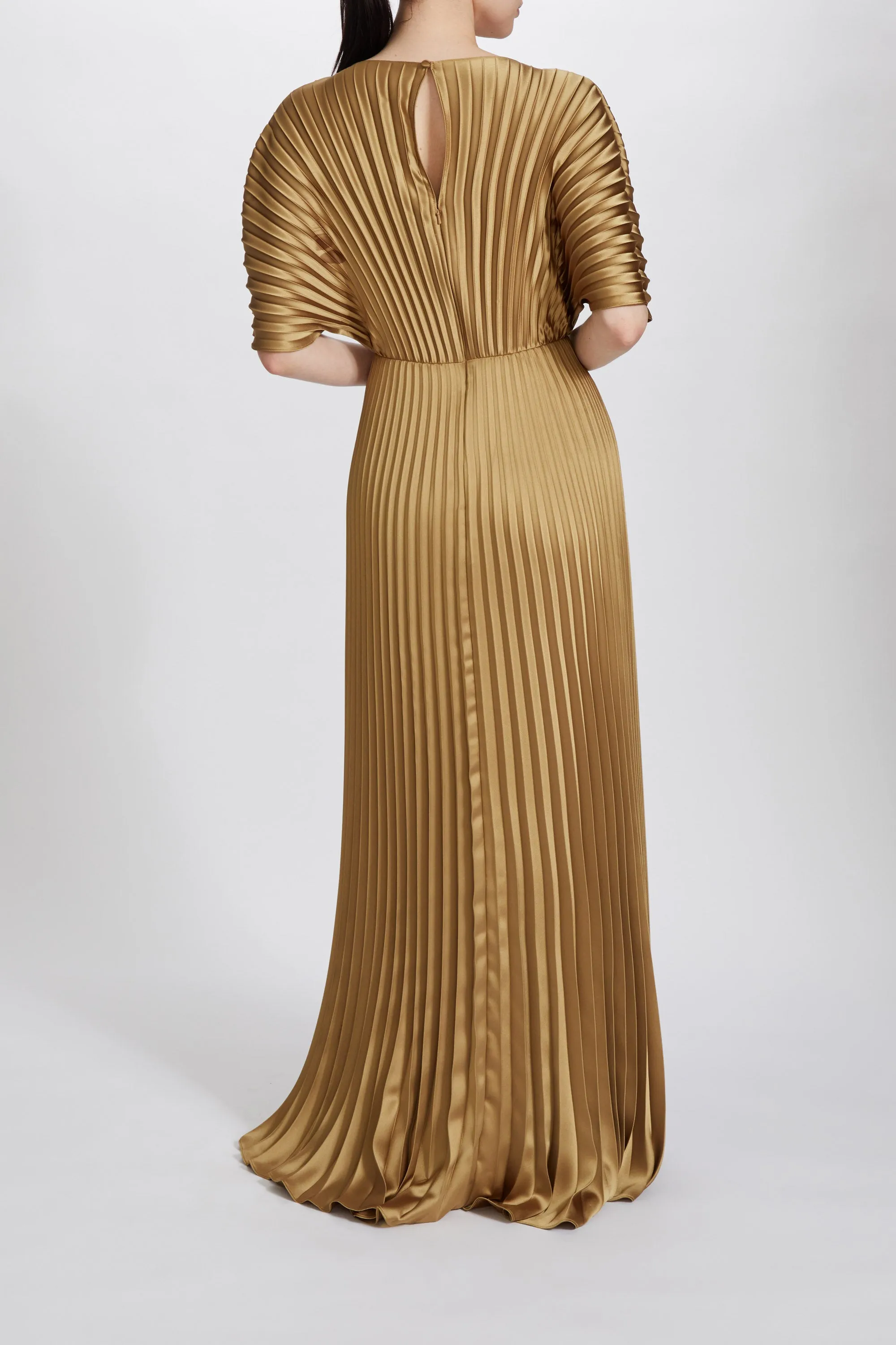 P637S - Fluid Satin Sunburst Pleated Gown sold by Amsale product image thumbnail 3
