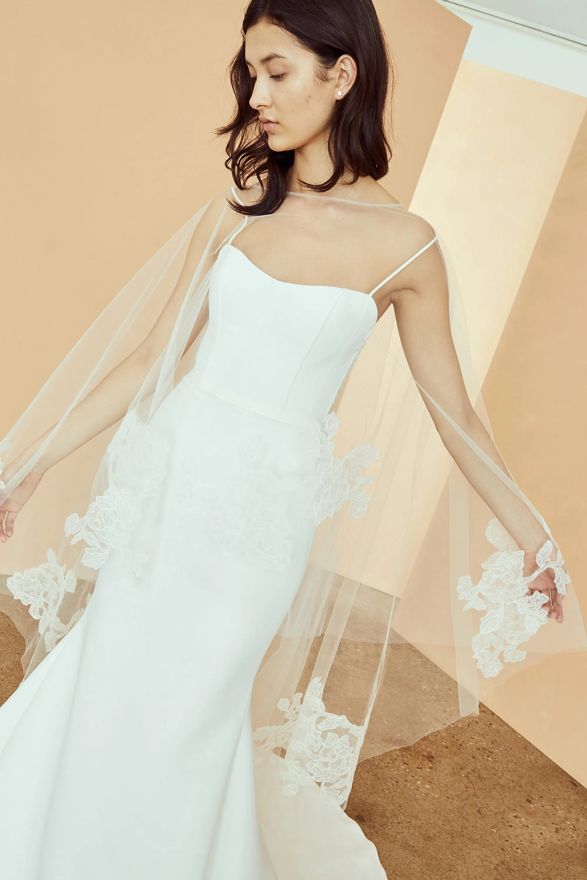 Cape with Cascading Lace sold by Amsale product image thumbnail 4