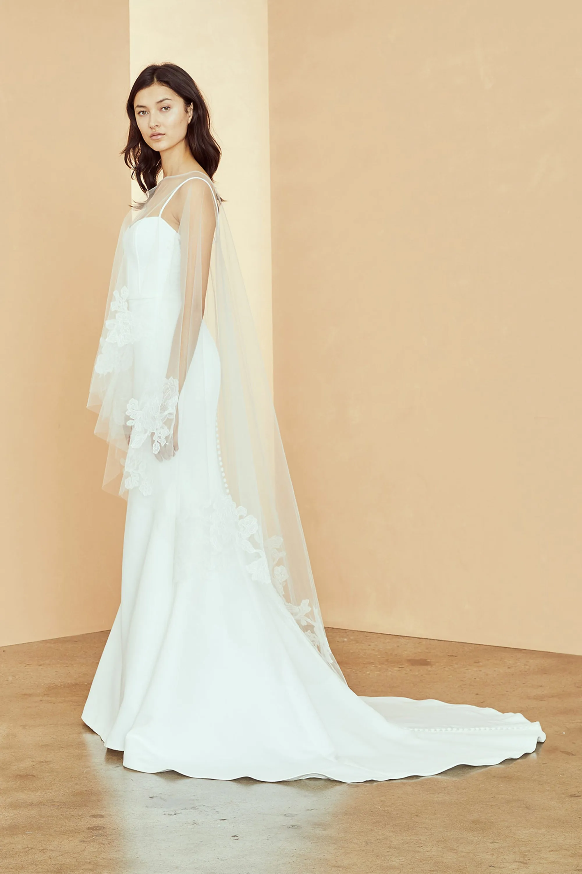 Cape with Cascading Lace sold by Amsale product image thumbnail 5