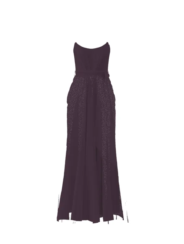 Bodice(Campbell), Skirt(Justine),Belt(Sash), plum sold by Amsale