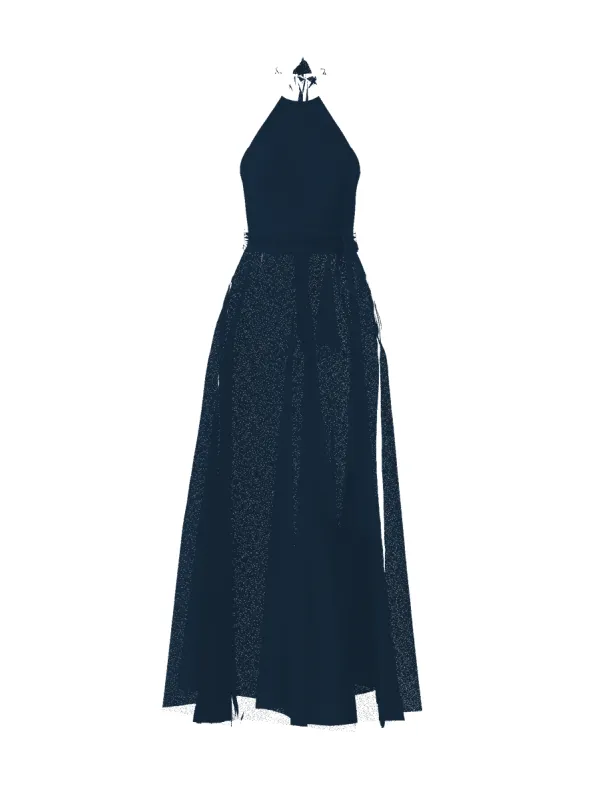Bodice(Sophia), Skirt(Cerisa),Belt(Sash), navy sold by Amsale