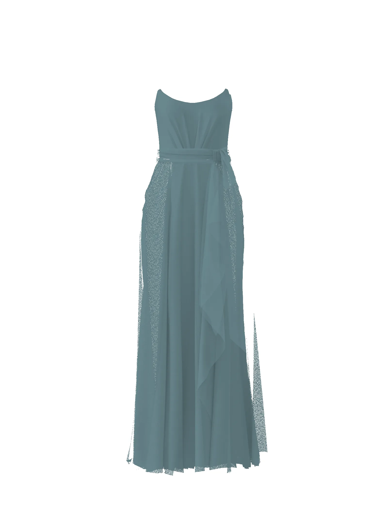 Bodice(Campbell), Skirt(Jaycie),Belt(Sash), teal sold by Amsale