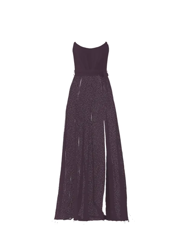 Bodice(Campbell), Skirt(Arabella),Belt(Sash), plum sold by Amsale