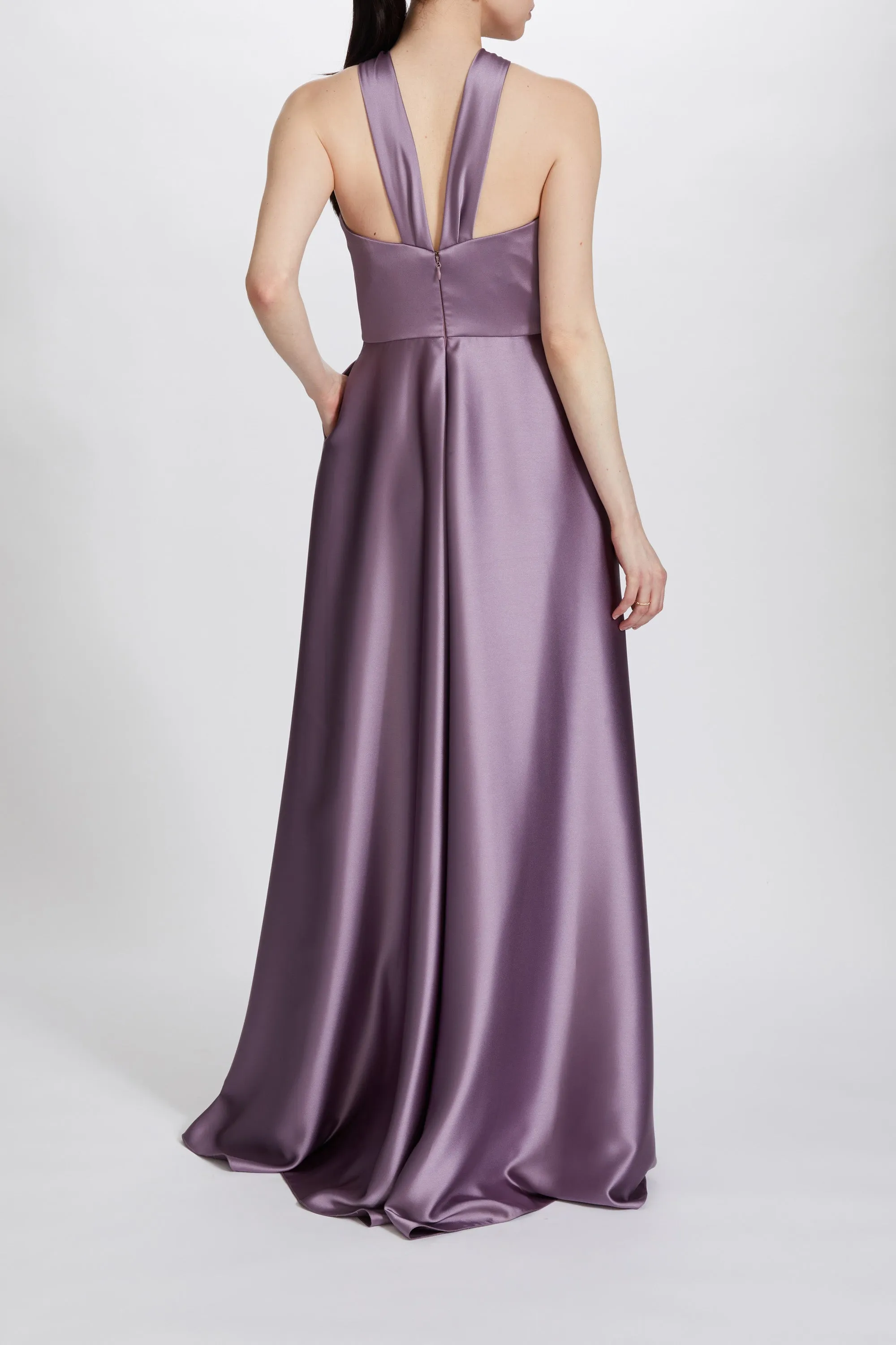 P615S - Fluid Satin Halter Gown sold by Amsale product image thumbnail 2