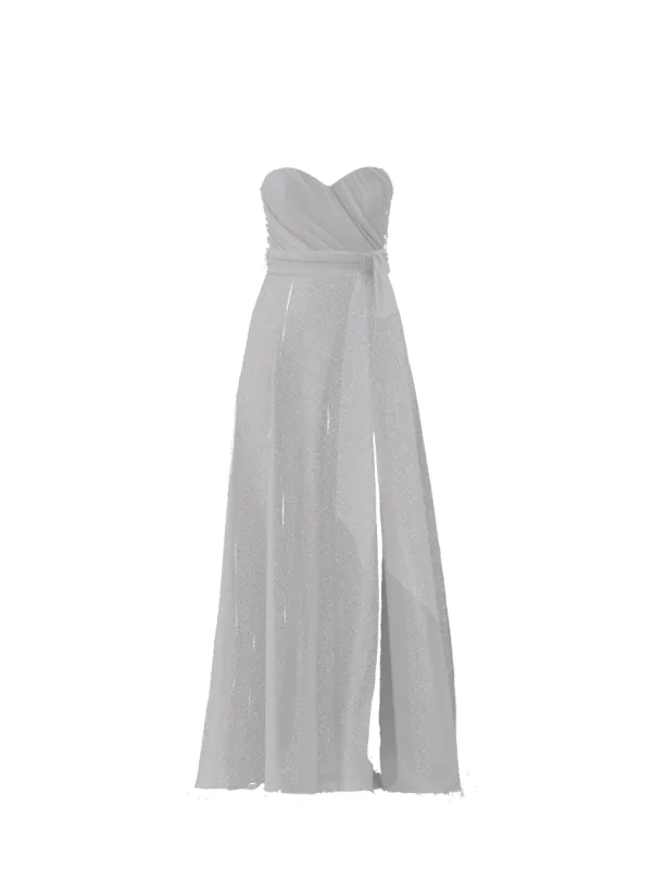 Bodice(Jaycie), Skirt(Arabella),Belt(Sash), platinum sold by Amsale