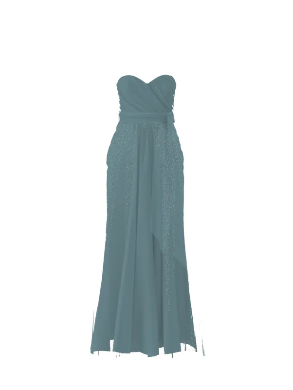Bodice(Jaycie), Skirt(Justine),Belt(Sash), teal sold by Amsale