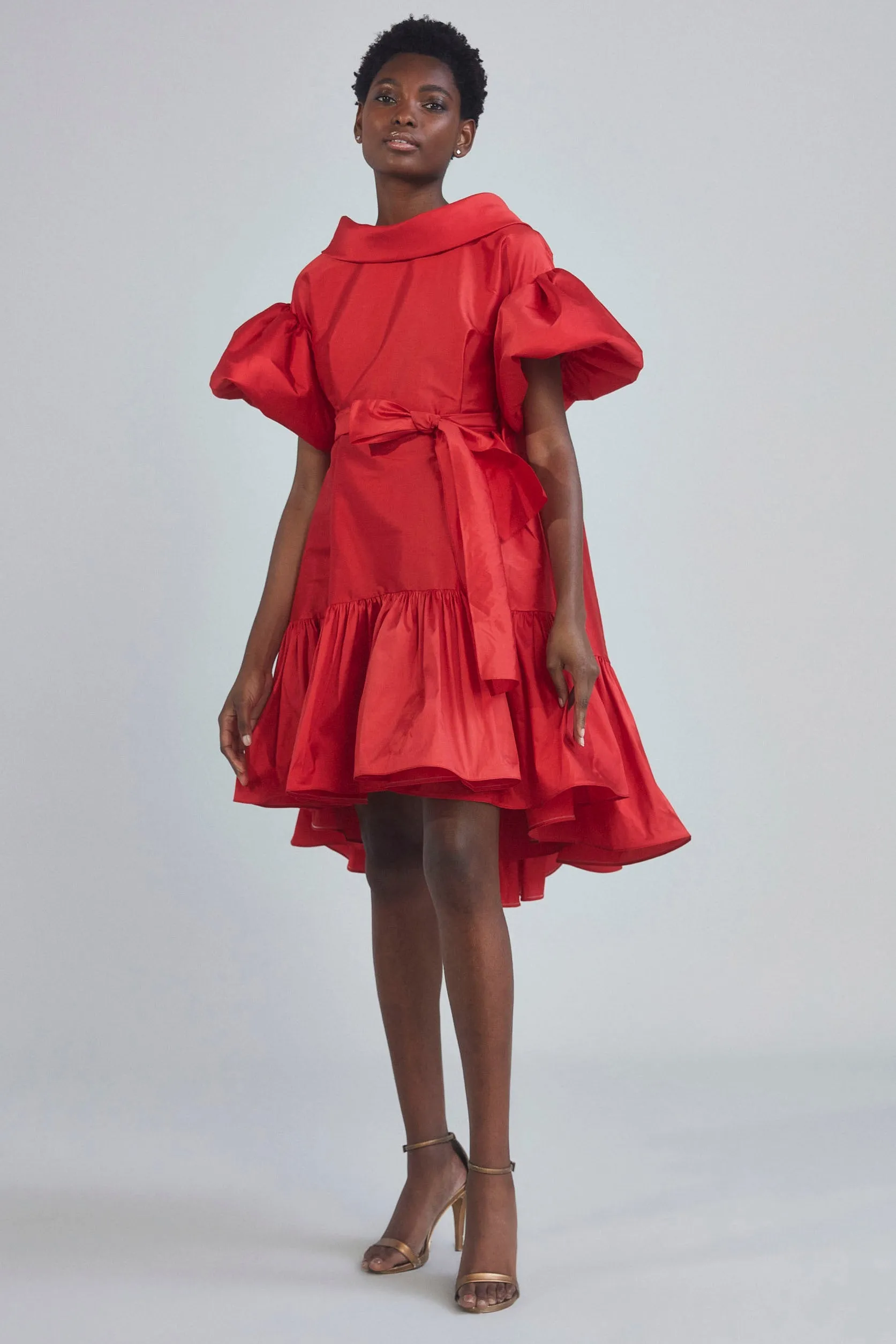 P388T - Taffeta Trapeze Dress - Navy sold by Amsale product image thumbnail 4