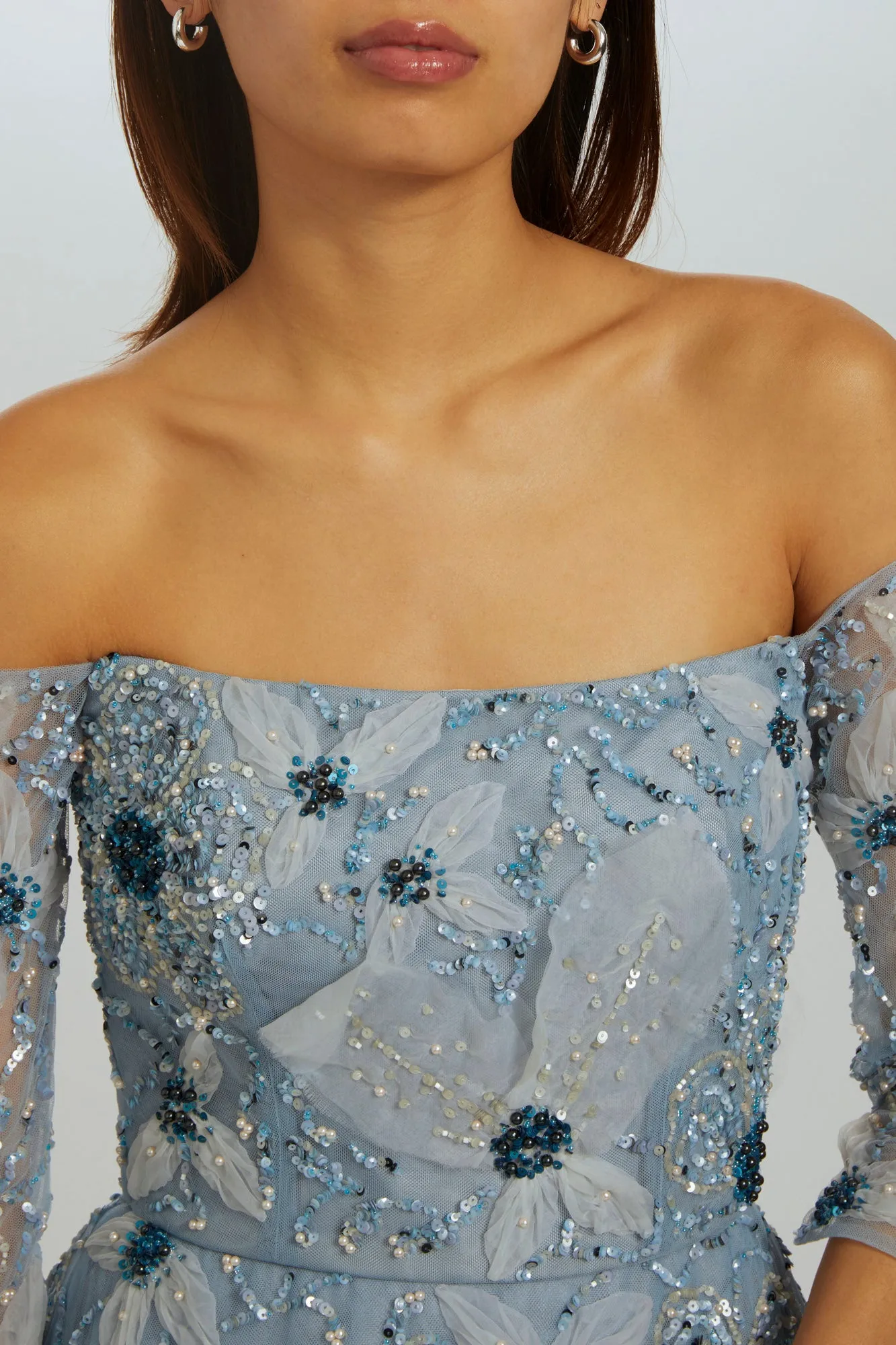 P545 - Hand-beaded Floral Dress sold by Amsale product image thumbnail 3