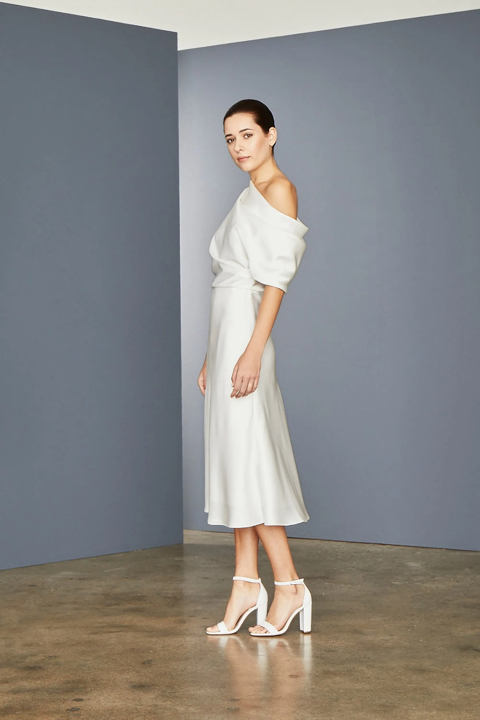 LW154 - Draped Bodice Dress sold by Amsale product image thumbnail 4