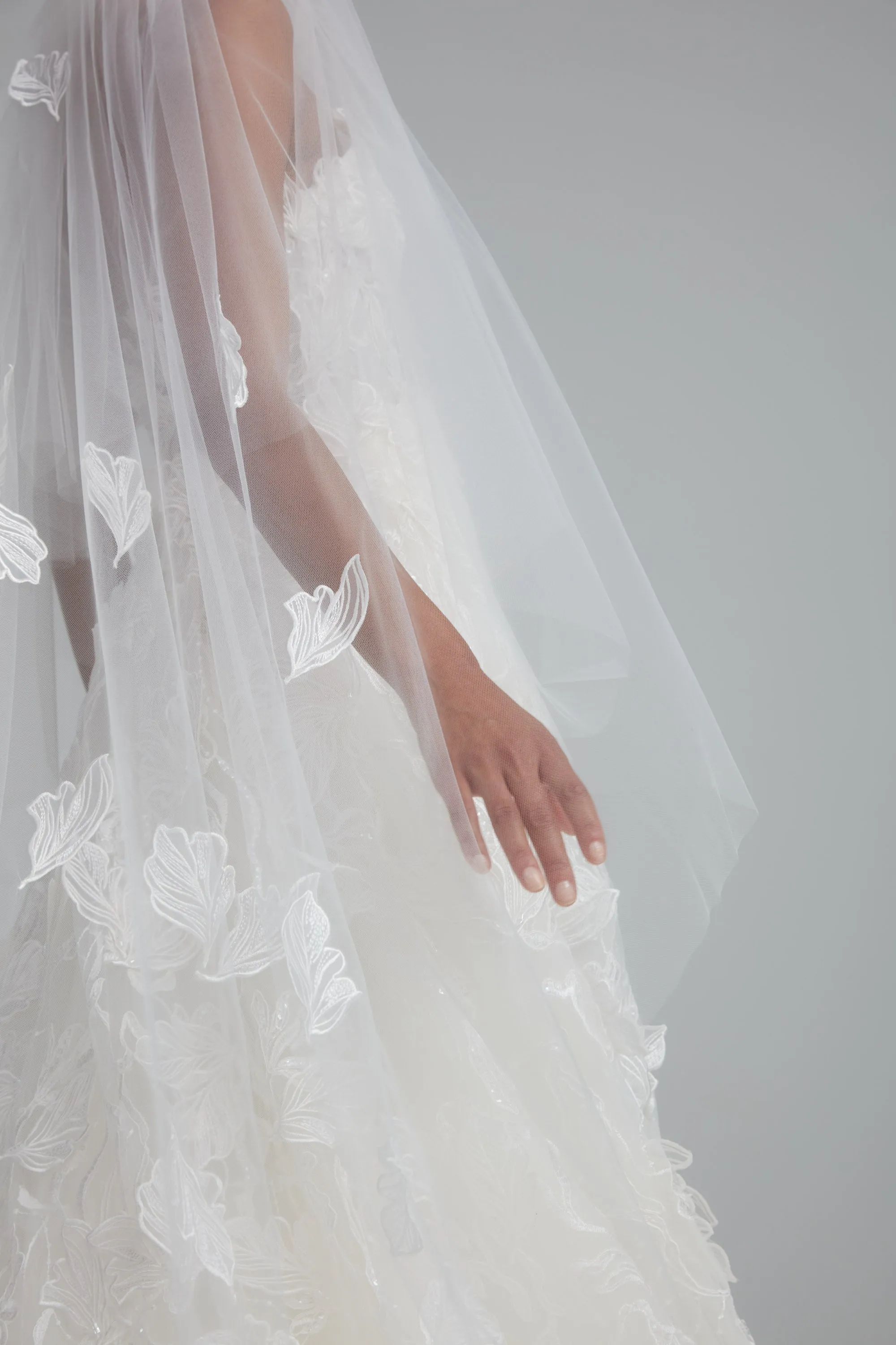 3D leaf cathedral veil sold by Amsale product image thumbnail 5