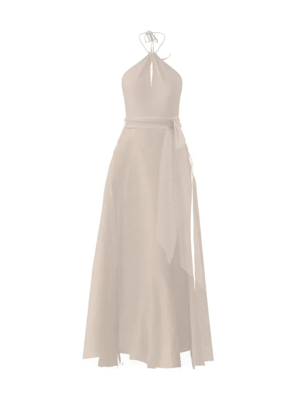Bodice(Colby), Skirt(Cerisa),Belt(Sash), fawn sold by Amsale