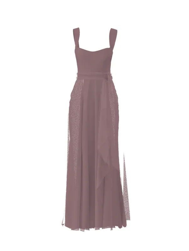Bodice(Alexis), Skirt(Jaycie),Belt(Sash), mauve sold by Amsale