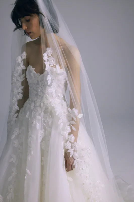 AVM762 - Embroidered Cathedral Veil. sold by Amsale