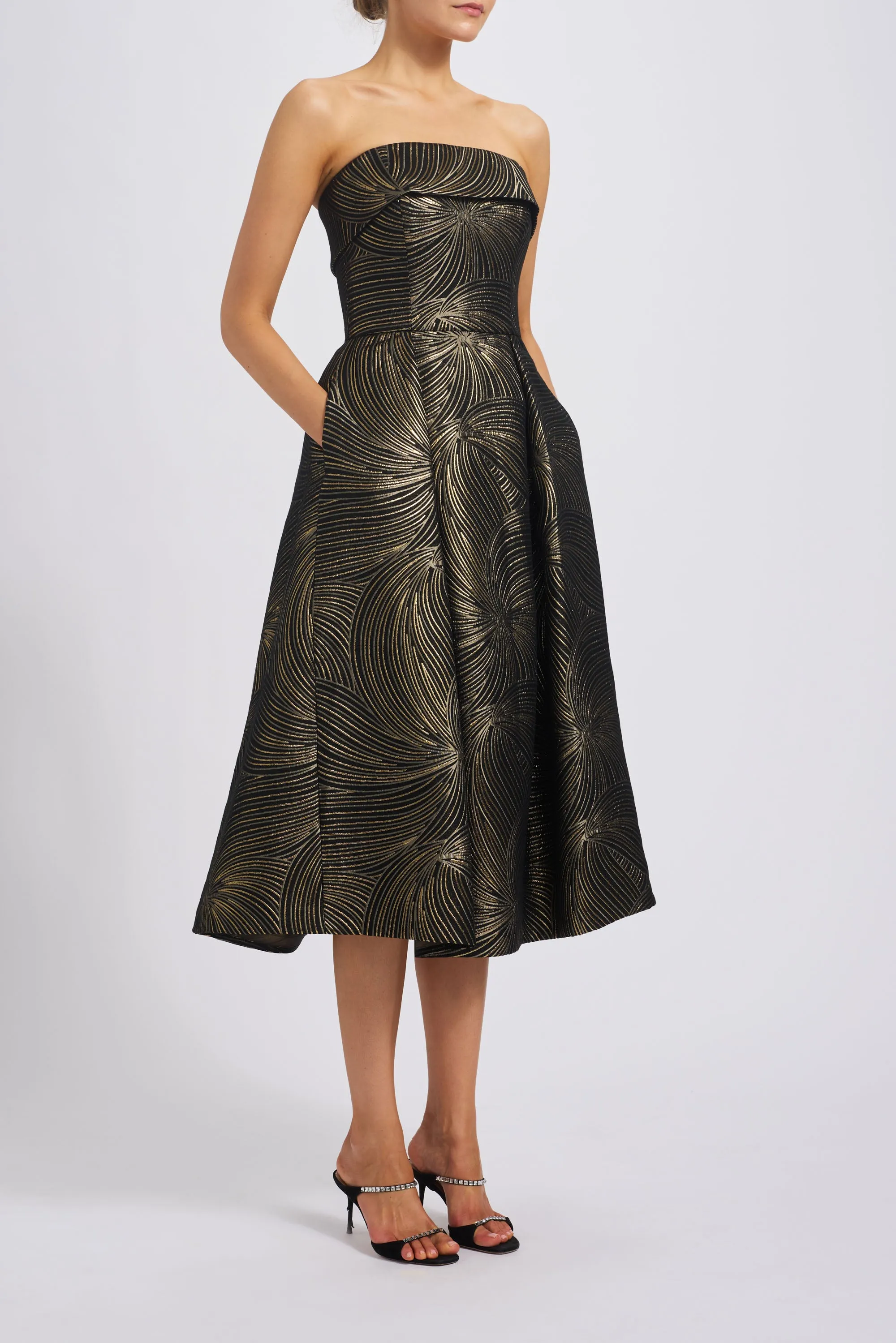 Metallic Jacquard Cocktail Dress sold by Amsale product image thumbnail 4