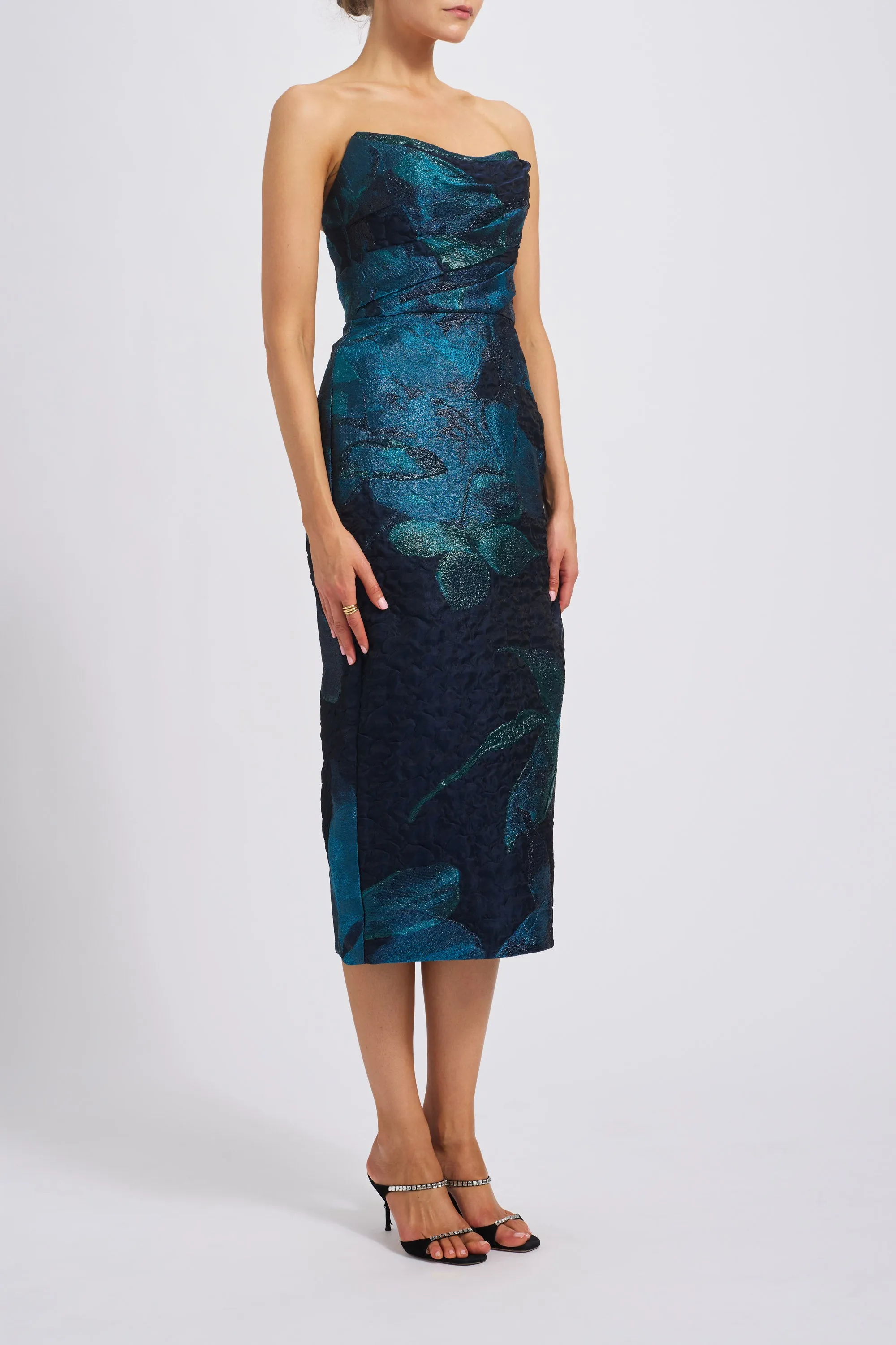 Cloqué Strapless Cocktail Dress sold by Amsale product image thumbnail 4