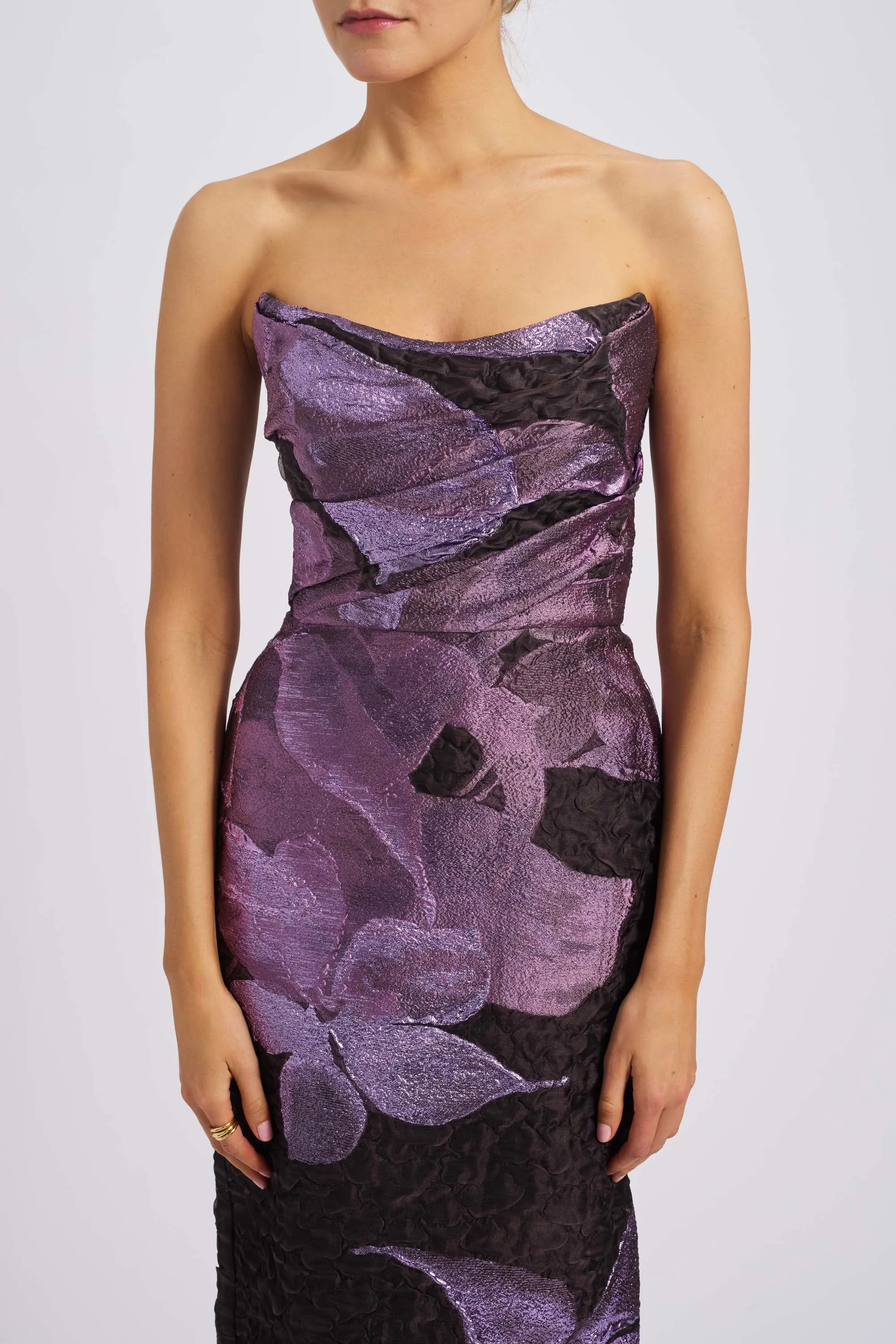 Cloqué Strapless Cocktail Dress sold by Amsale product image thumbnail 4