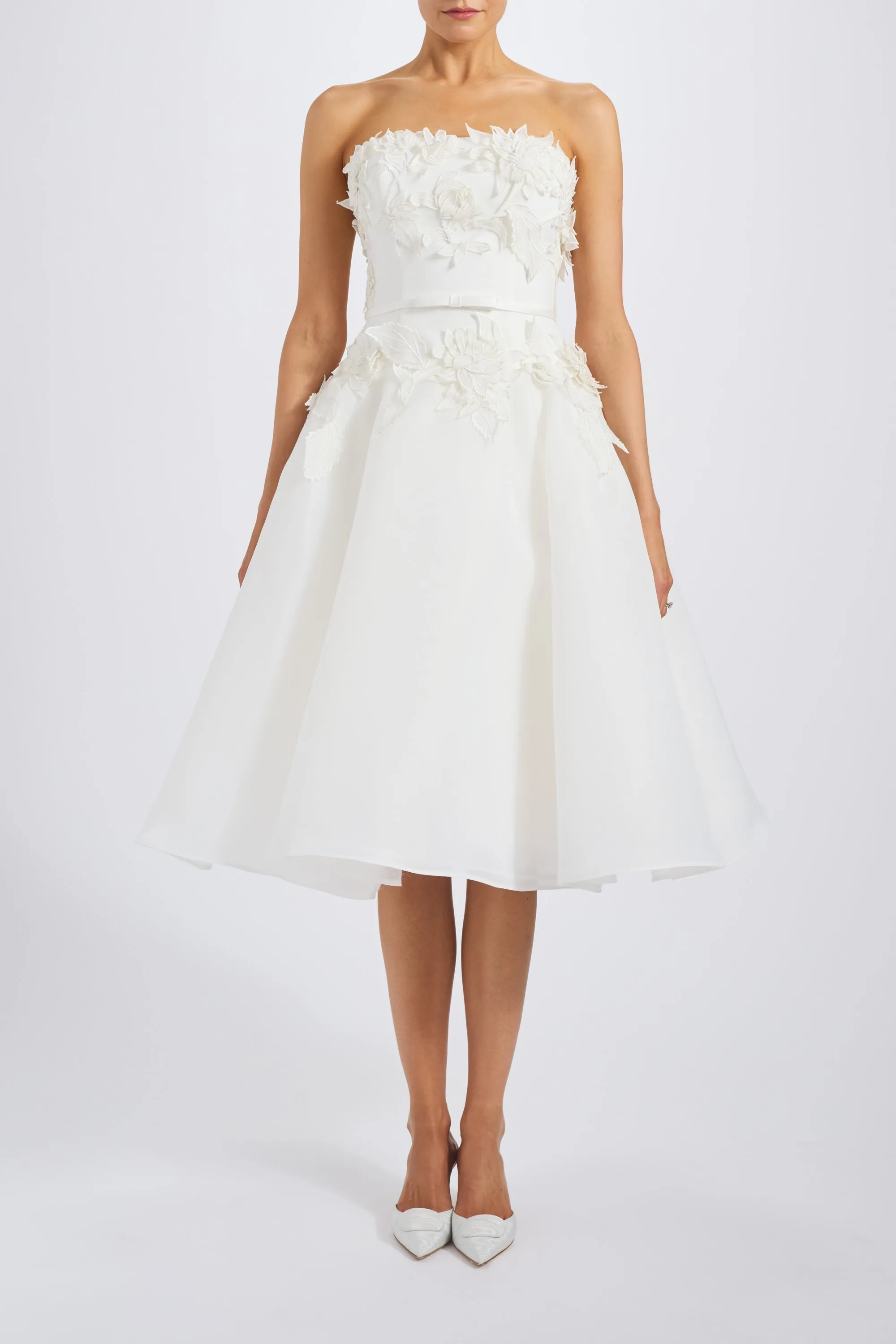 Gazar Embroidered Flower Dress sold by Amsale product image thumbnail 4