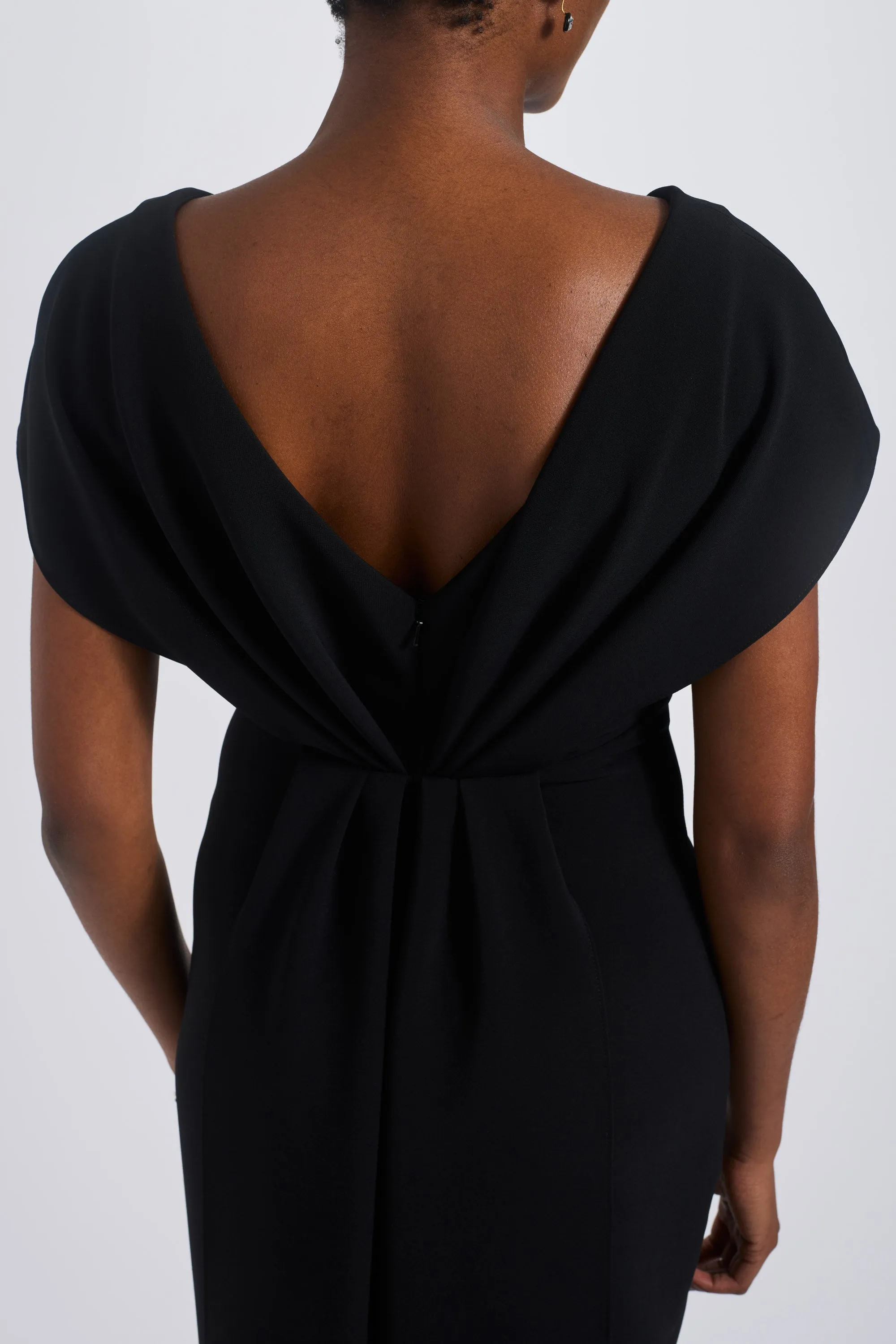 Italian Stretch Crepe V-neck Midi Dress sold by Amsale product image thumbnail 3