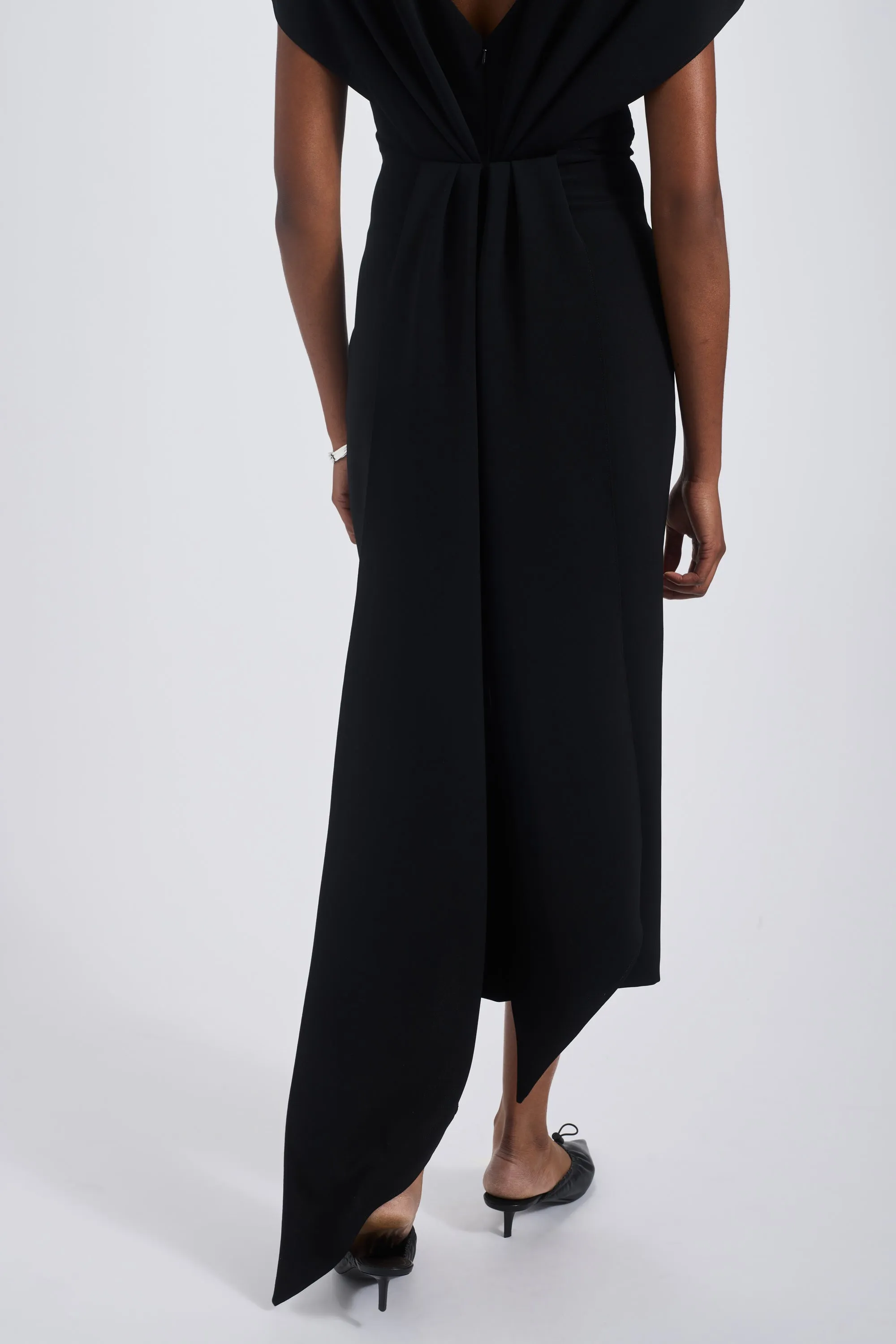 Italian Stretch Crepe V-neck Midi Dress sold by Amsale product image thumbnail 4