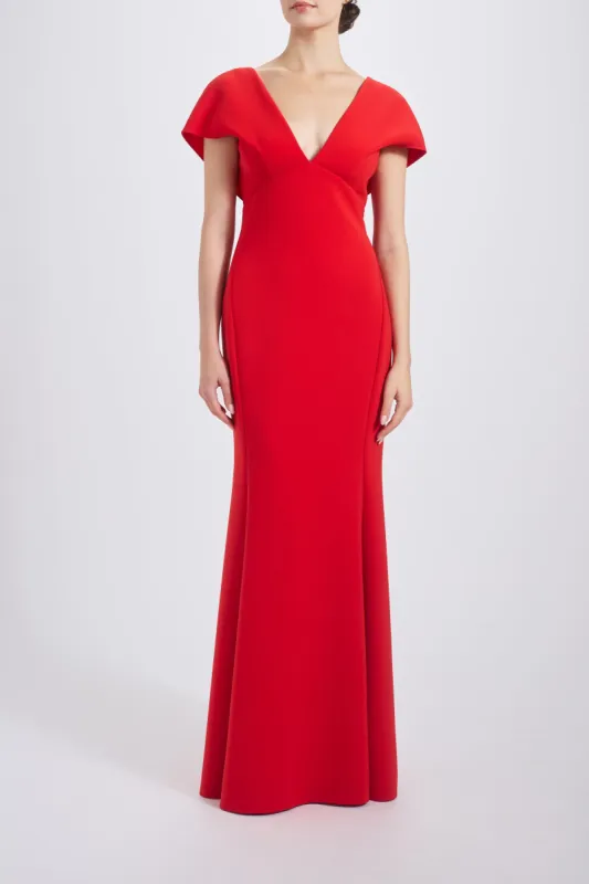 Italian Stretch Crepe  V-neck Gown sold by Amsale