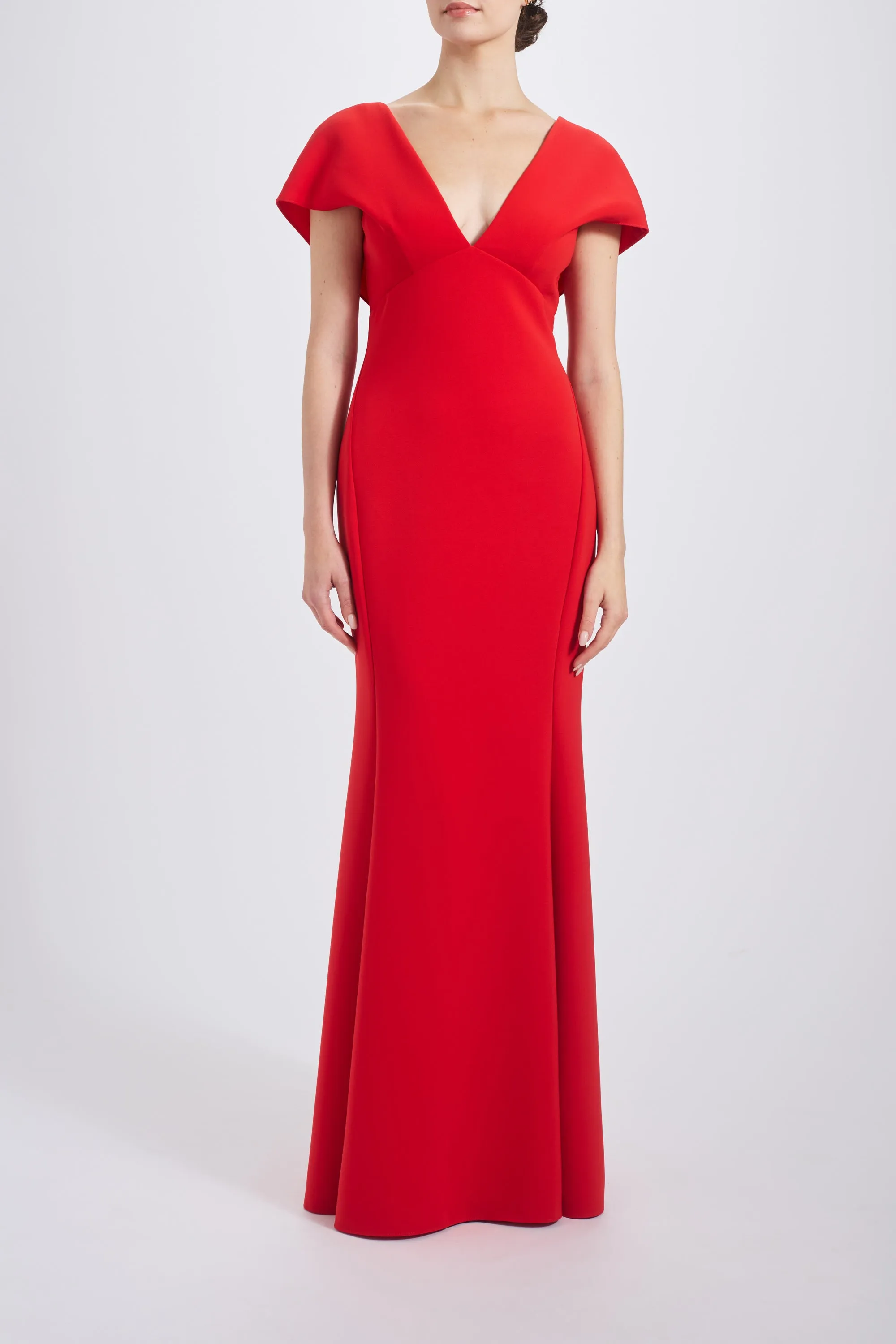 Italian Stretch Crepe V-neck Gown sold by Amsale