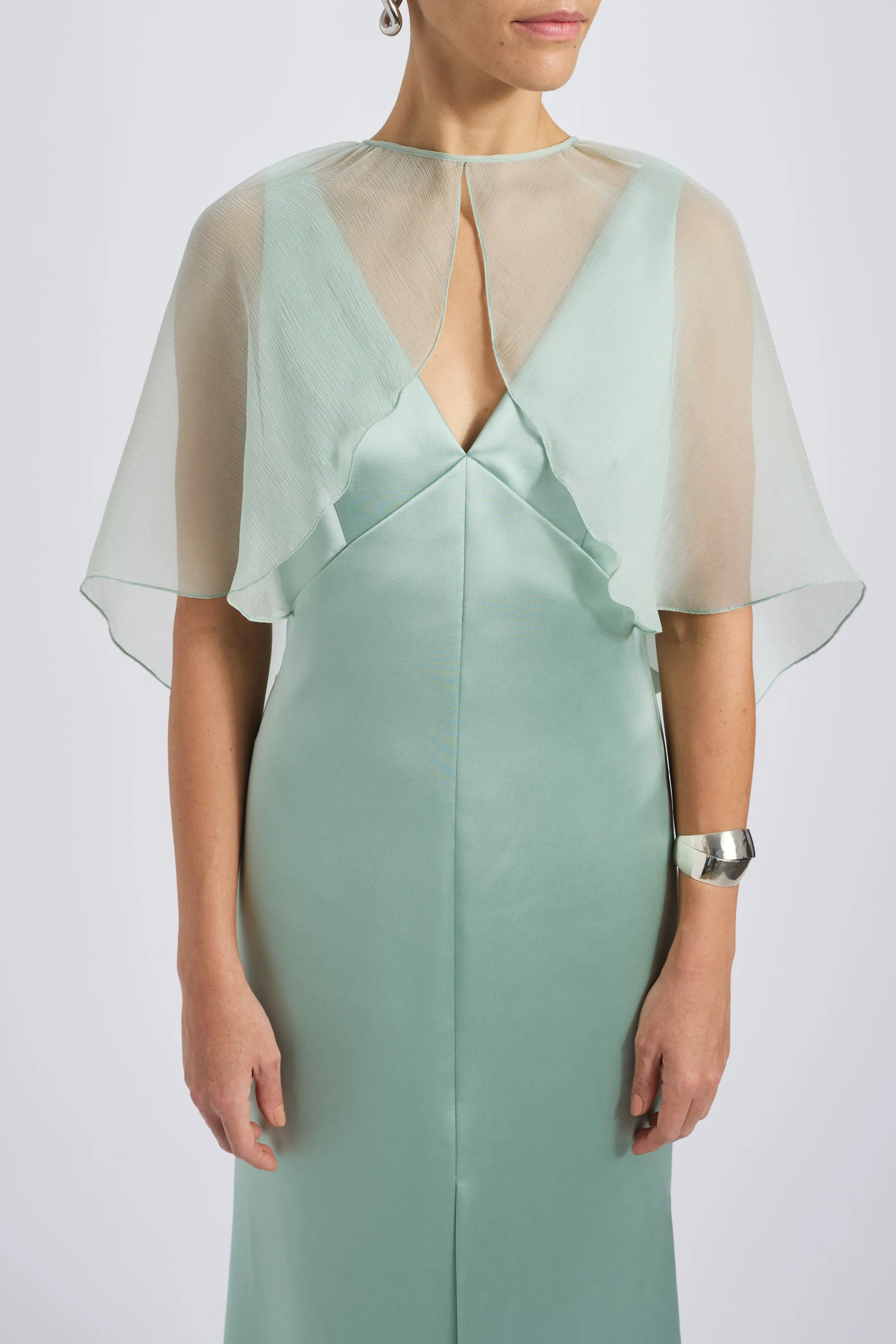 Fluid Satin Gown with Chiffon Cocoon sold by Amsale product image thumbnail 2