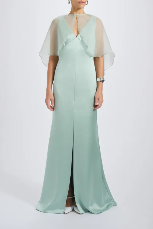 Fluid Satin Gown with Chiffon Cocoon sold by Amsale