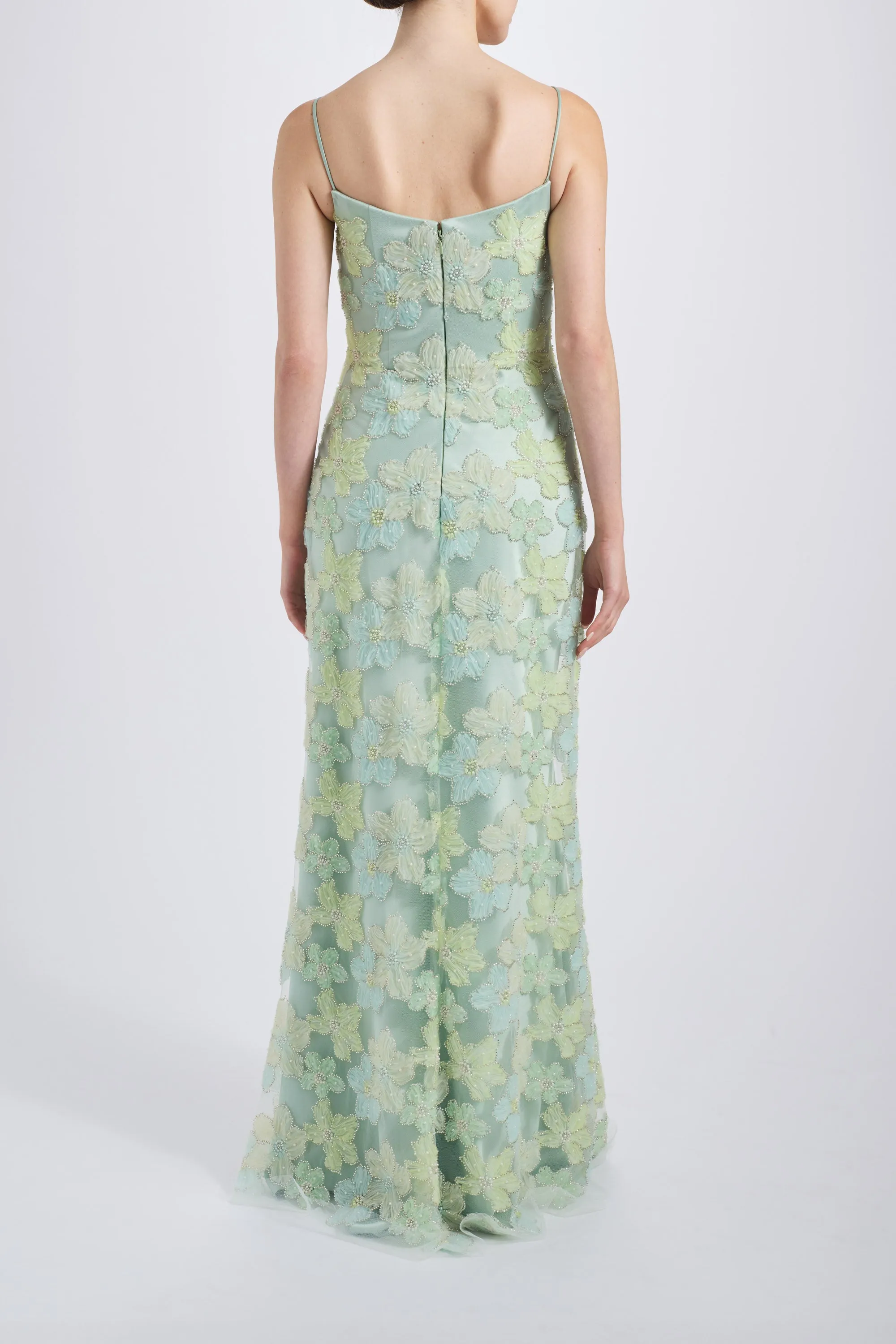 Bead Column Dress with Tulle Cape sold by Amsale product image thumbnail 5