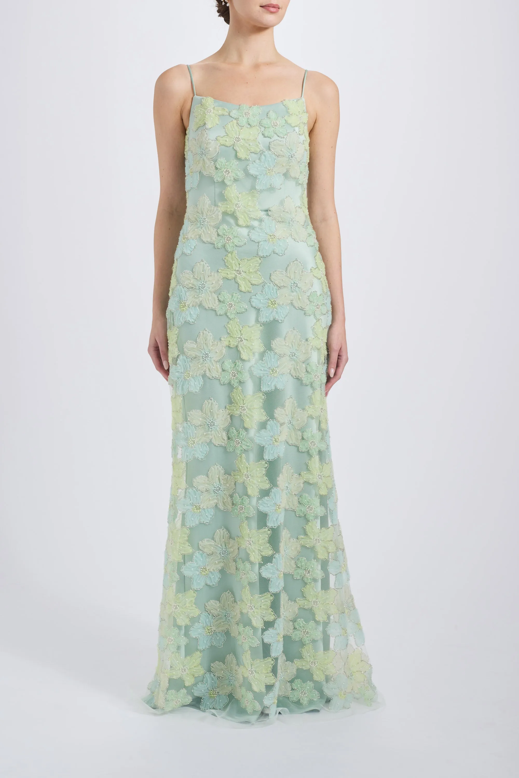 Bead Column Dress with Tulle Cape sold by Amsale product image thumbnail 2