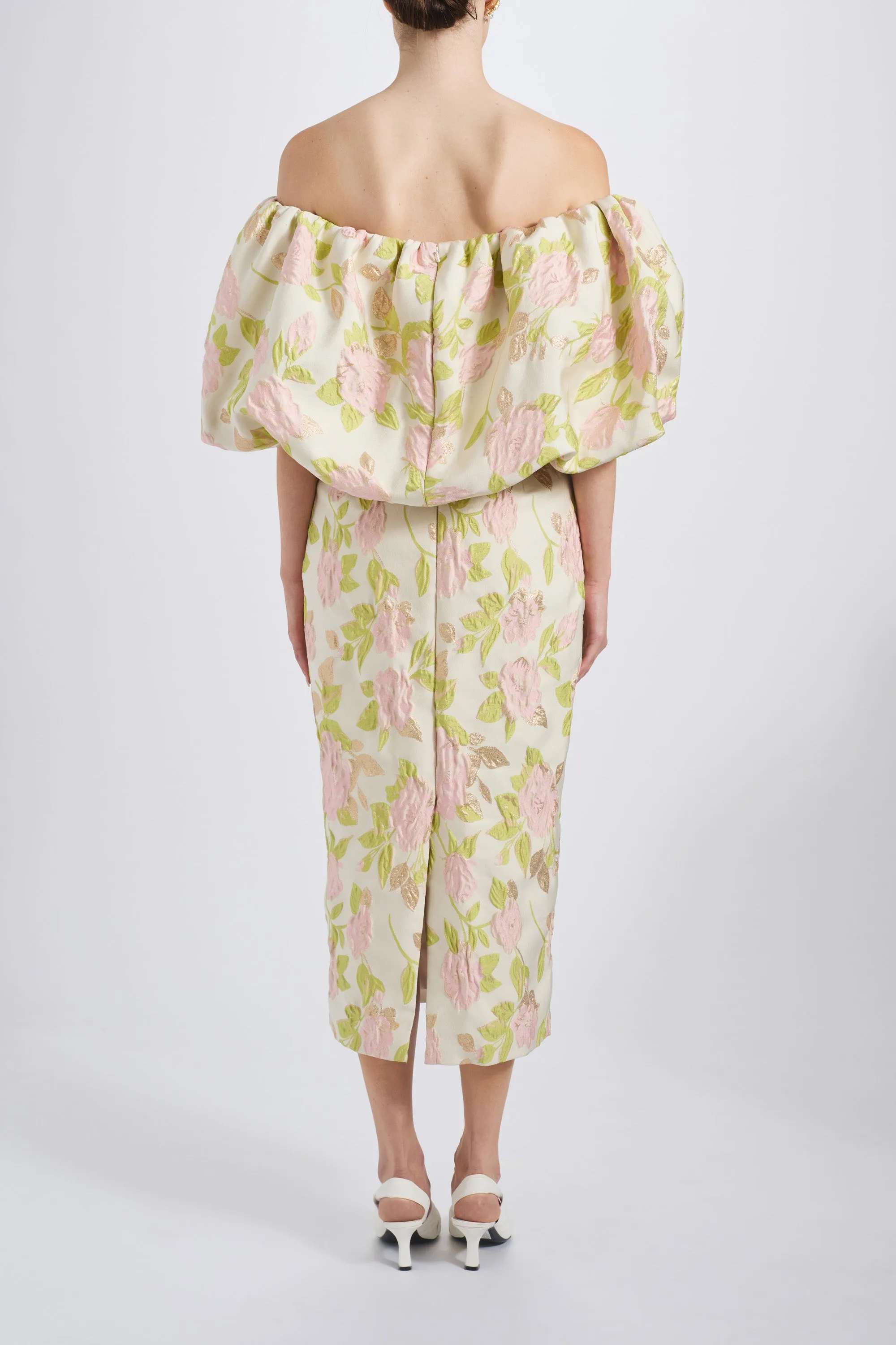 Floral Jacquard Off-the-Shoulder Dress sold by Amsale product image thumbnail 5