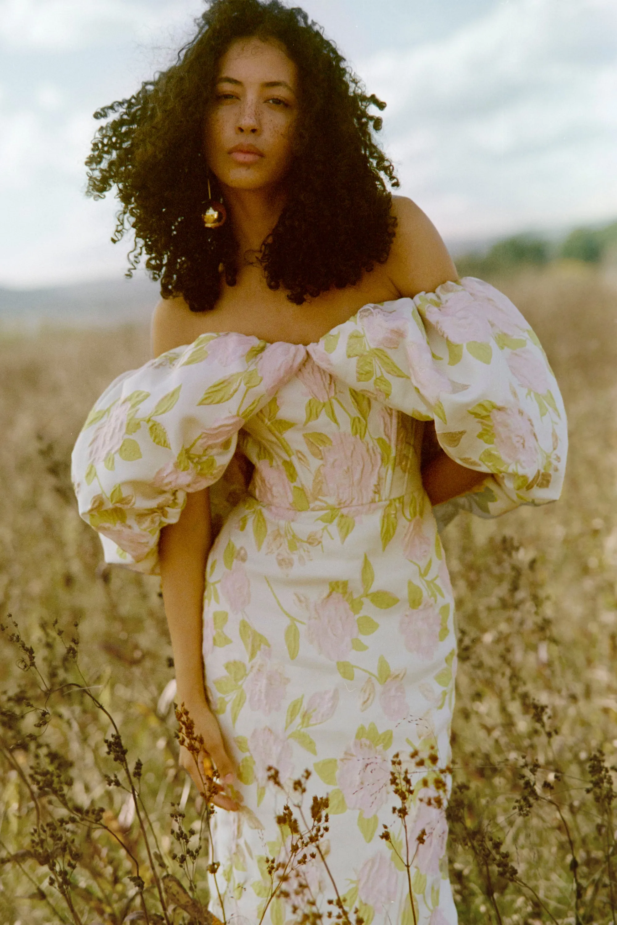 Floral Jacquard Off-the-Shoulder Dress sold by Amsale