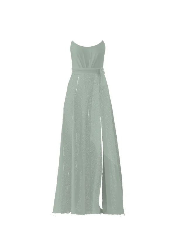 Bodice(Campbell), Skirt(Arabella),Belt(Sash), sage sold by Amsale