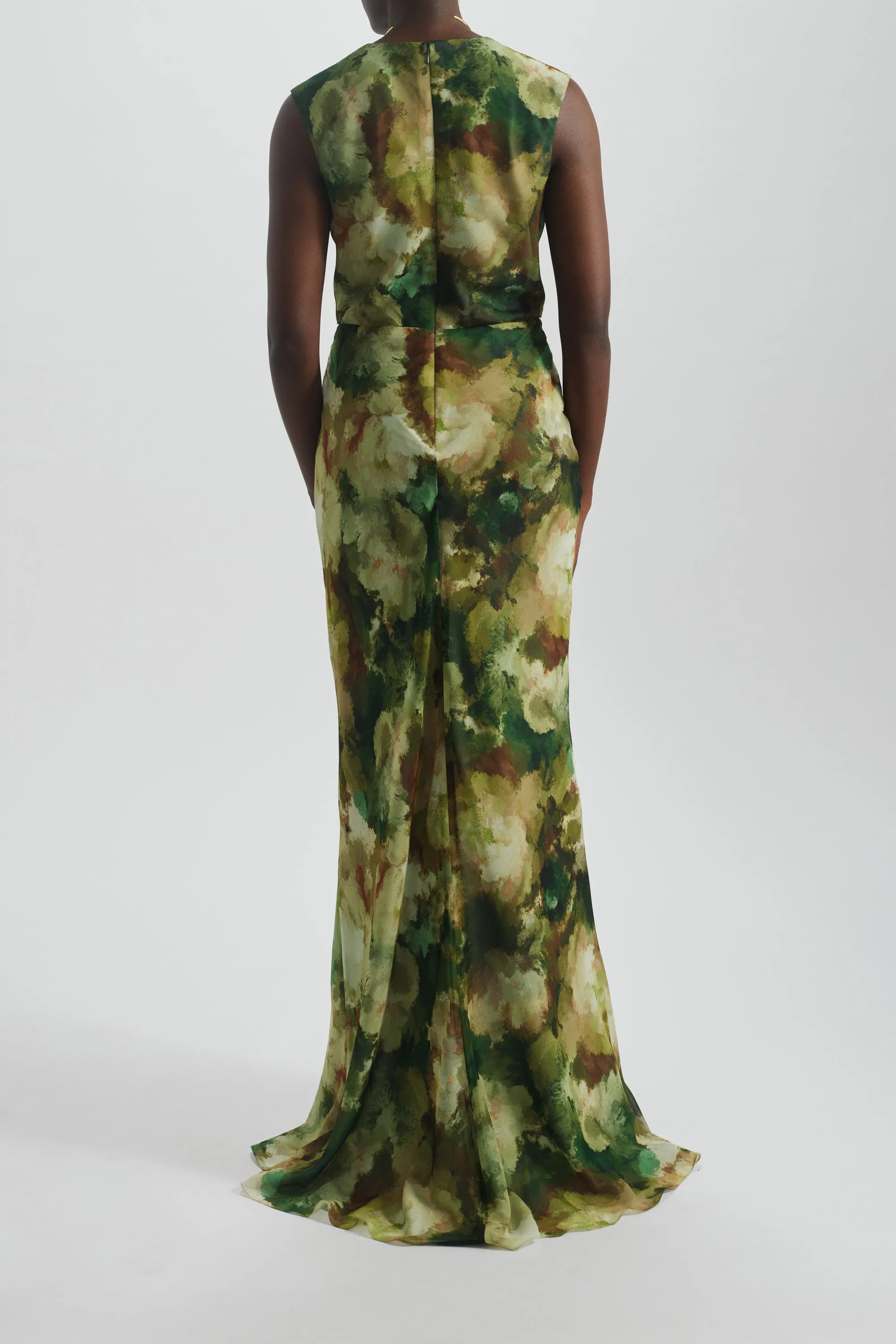 Watercolor Twisted Front Dress sold by Amsale product image thumbnail 4