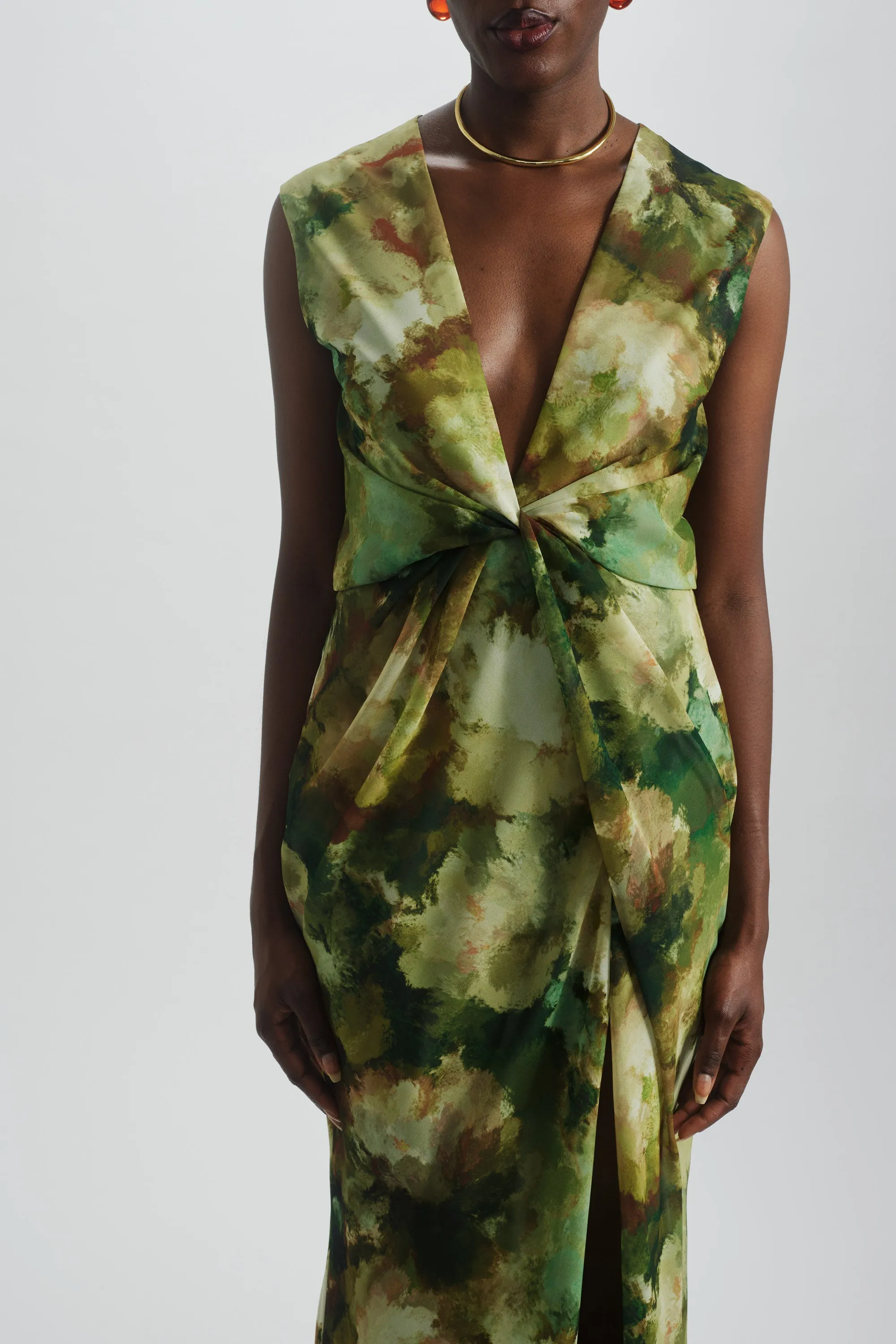 Watercolor Twisted Front Dress sold by Amsale product image thumbnail 2
