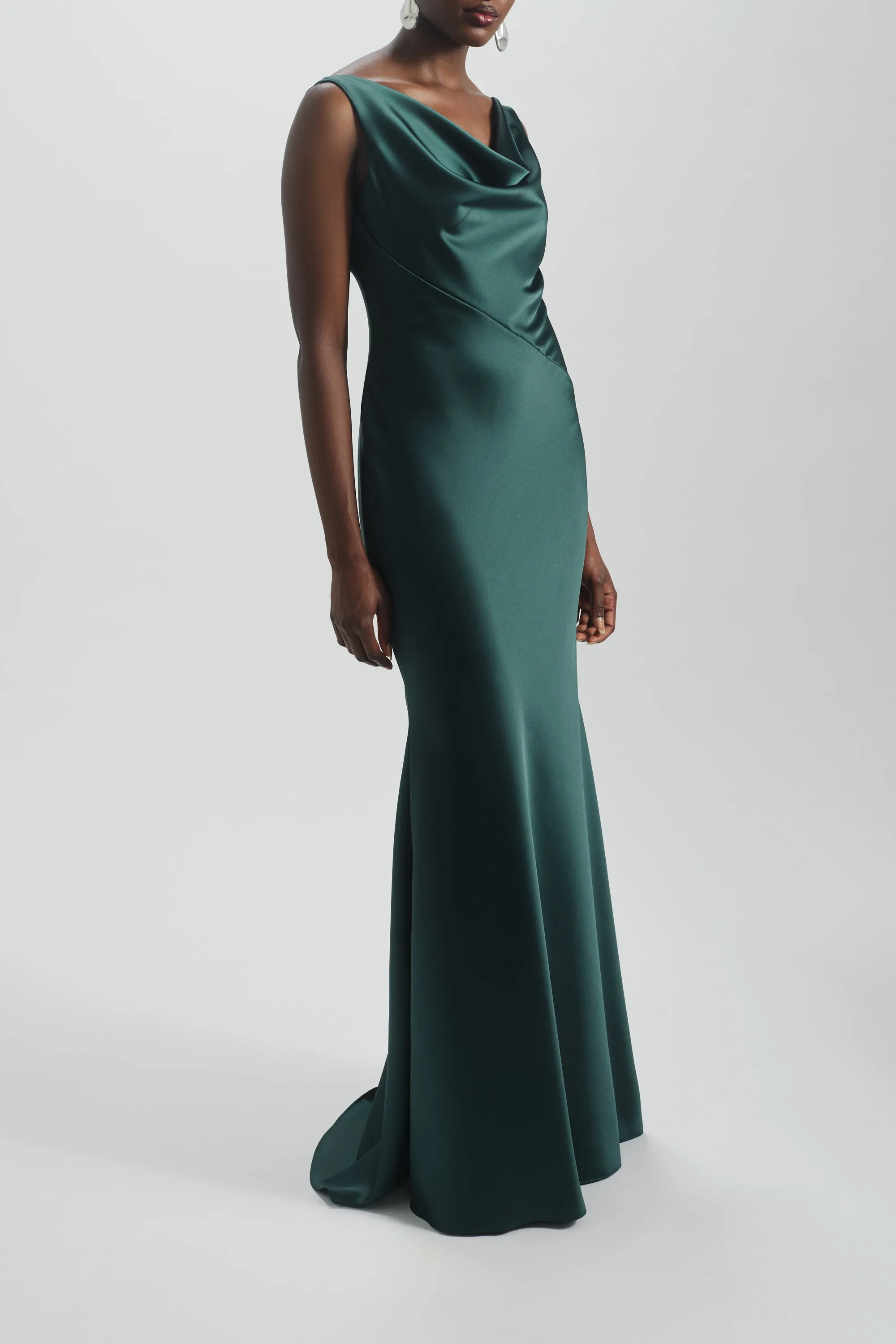 Bias Cut Cowl Neck Dress sold by Amsale product image thumbnail 3