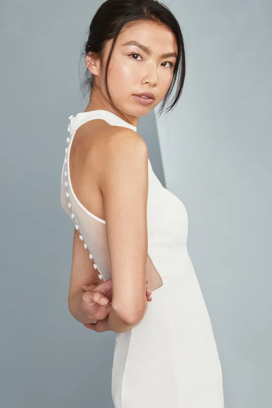LW141 - Crepe Sheath Dress - Ivory sold by Amsale