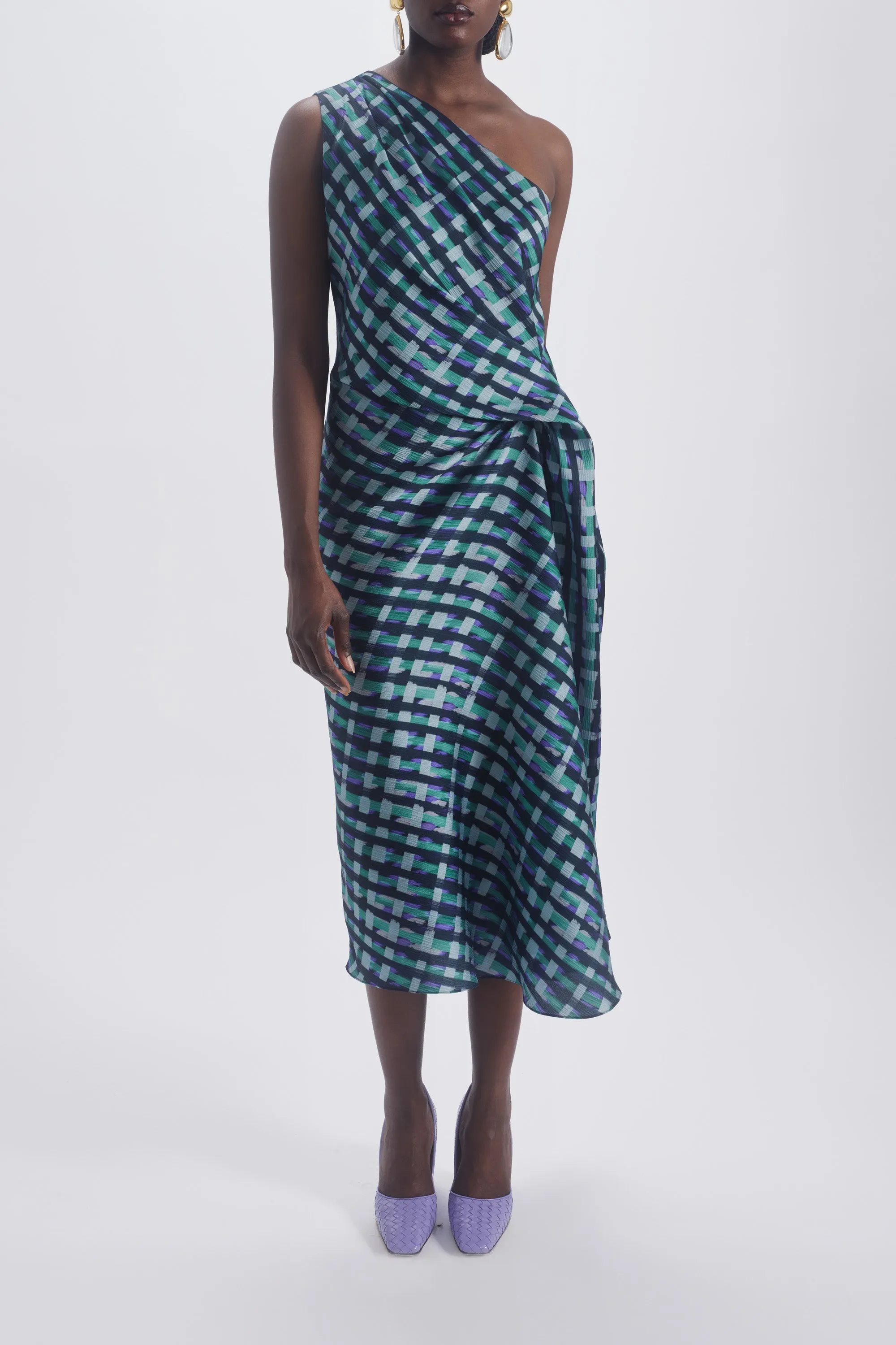 Printed One Shoulder Dress sold by Amsale product image thumbnail 3