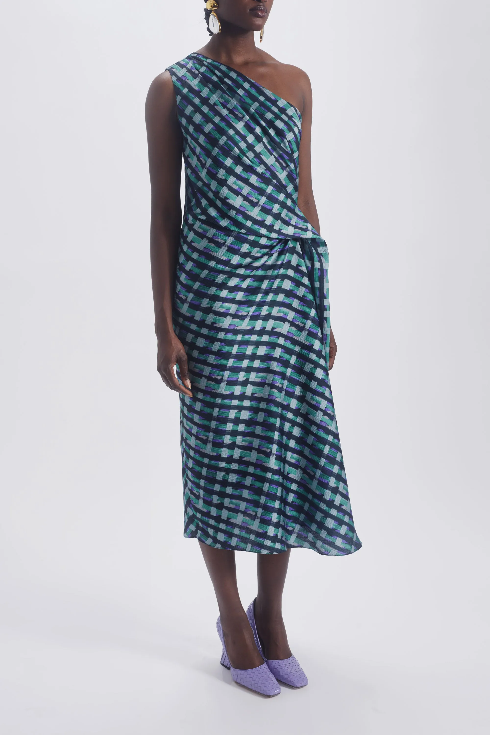 Printed One Shoulder Dress sold by Amsale product image thumbnail 5