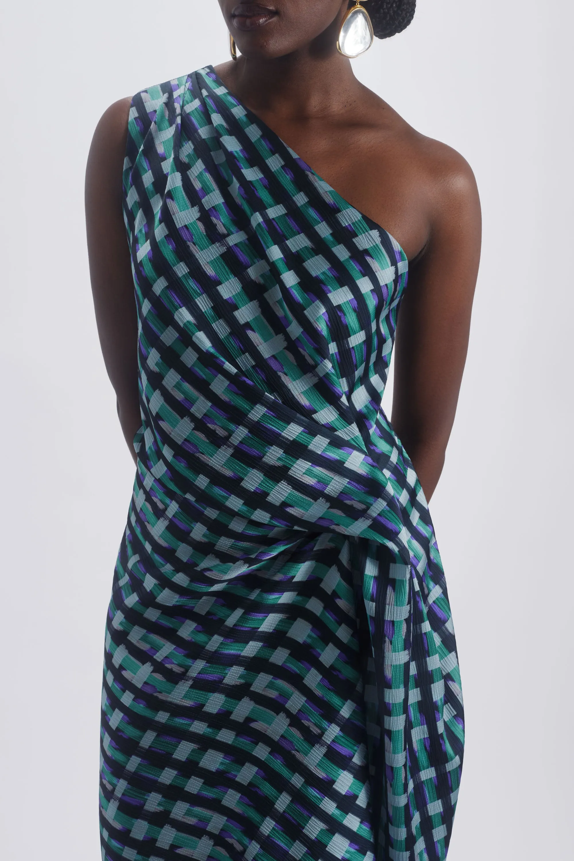 Printed One Shoulder Dress sold by Amsale product image thumbnail 2