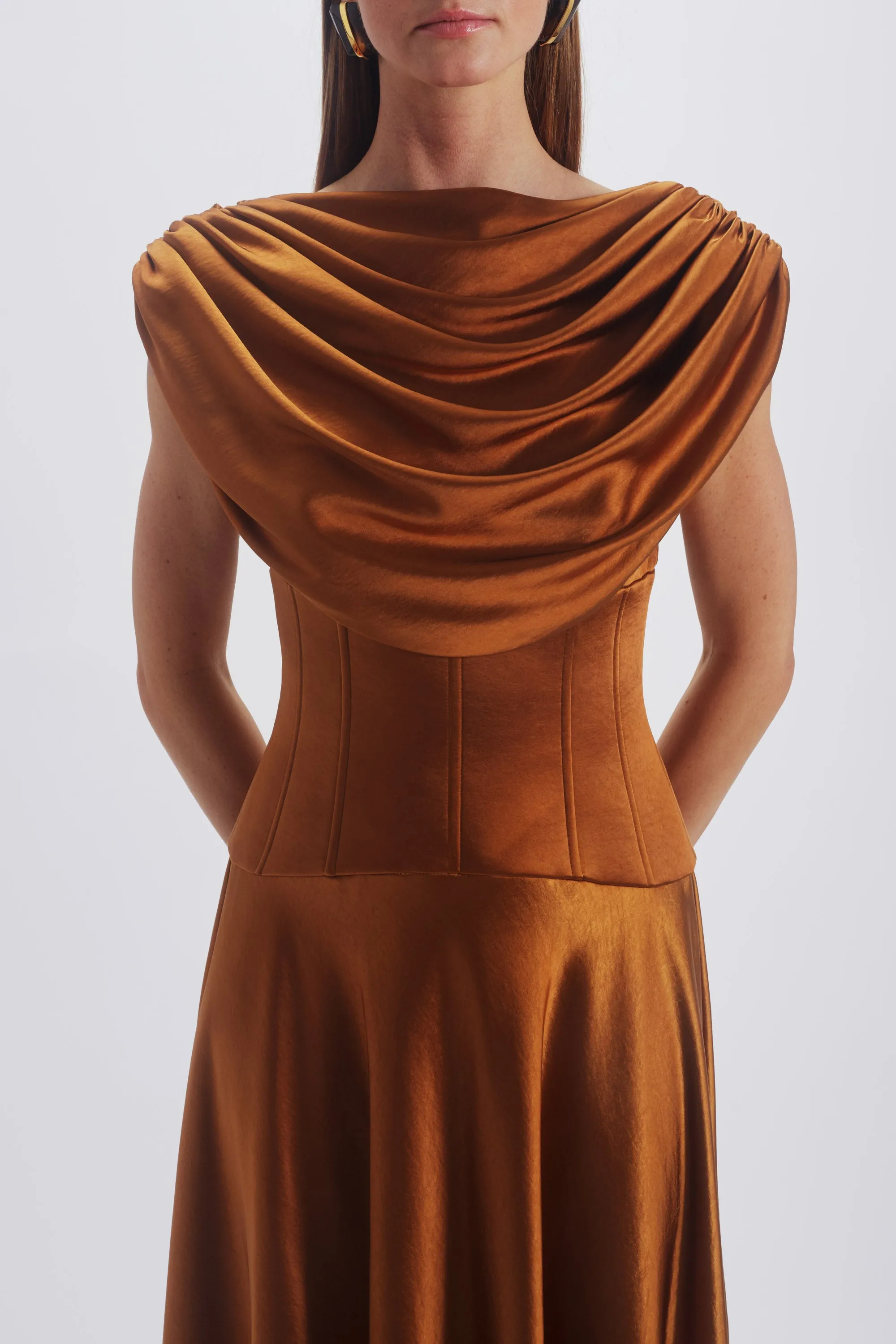 Cowl Corset Dress sold by Amsale product image thumbnail 2