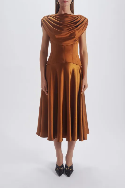 Cowl Corset Dress sold by Amsale