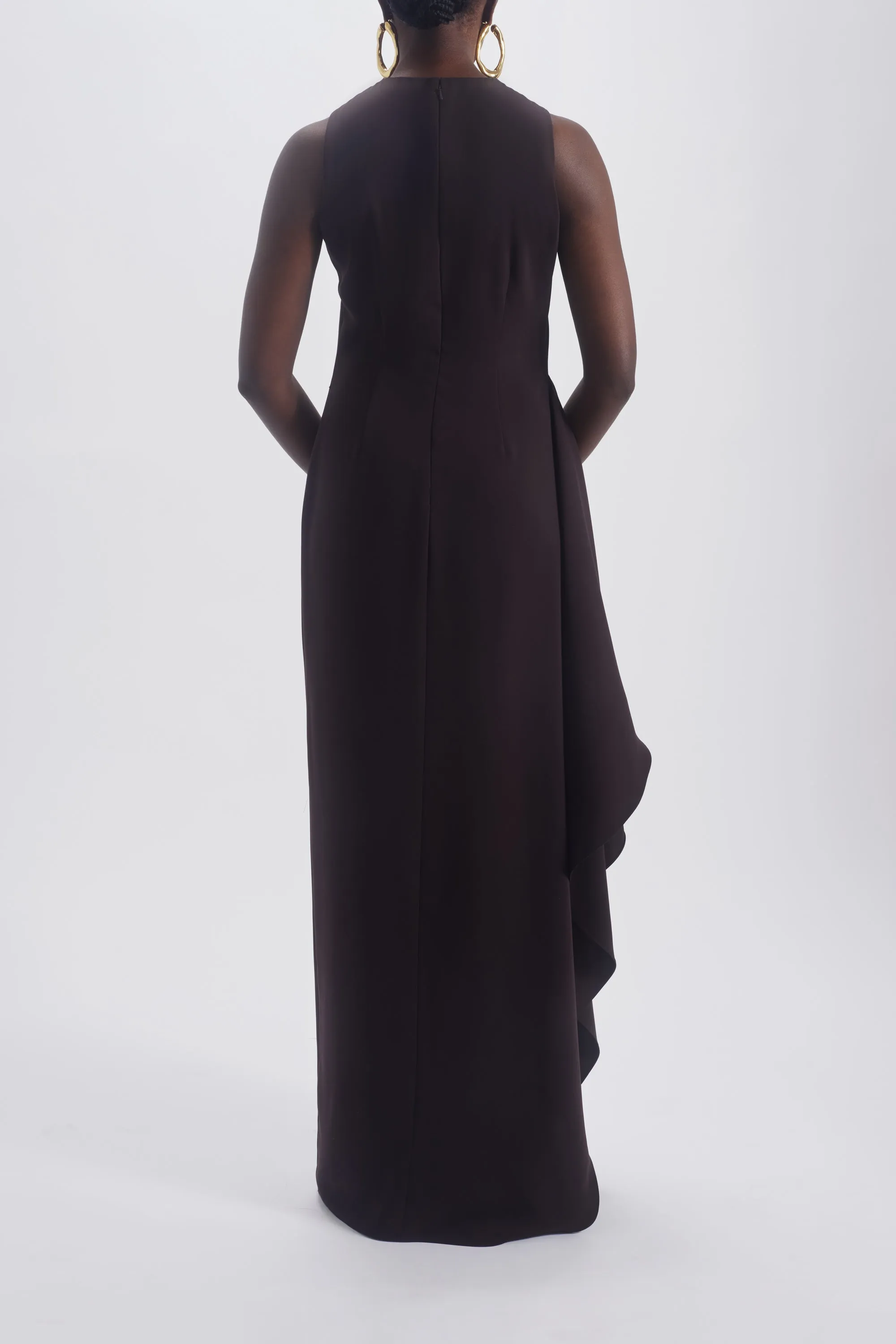 Jewel Neck Drape Dress sold by Amsale product image thumbnail 4