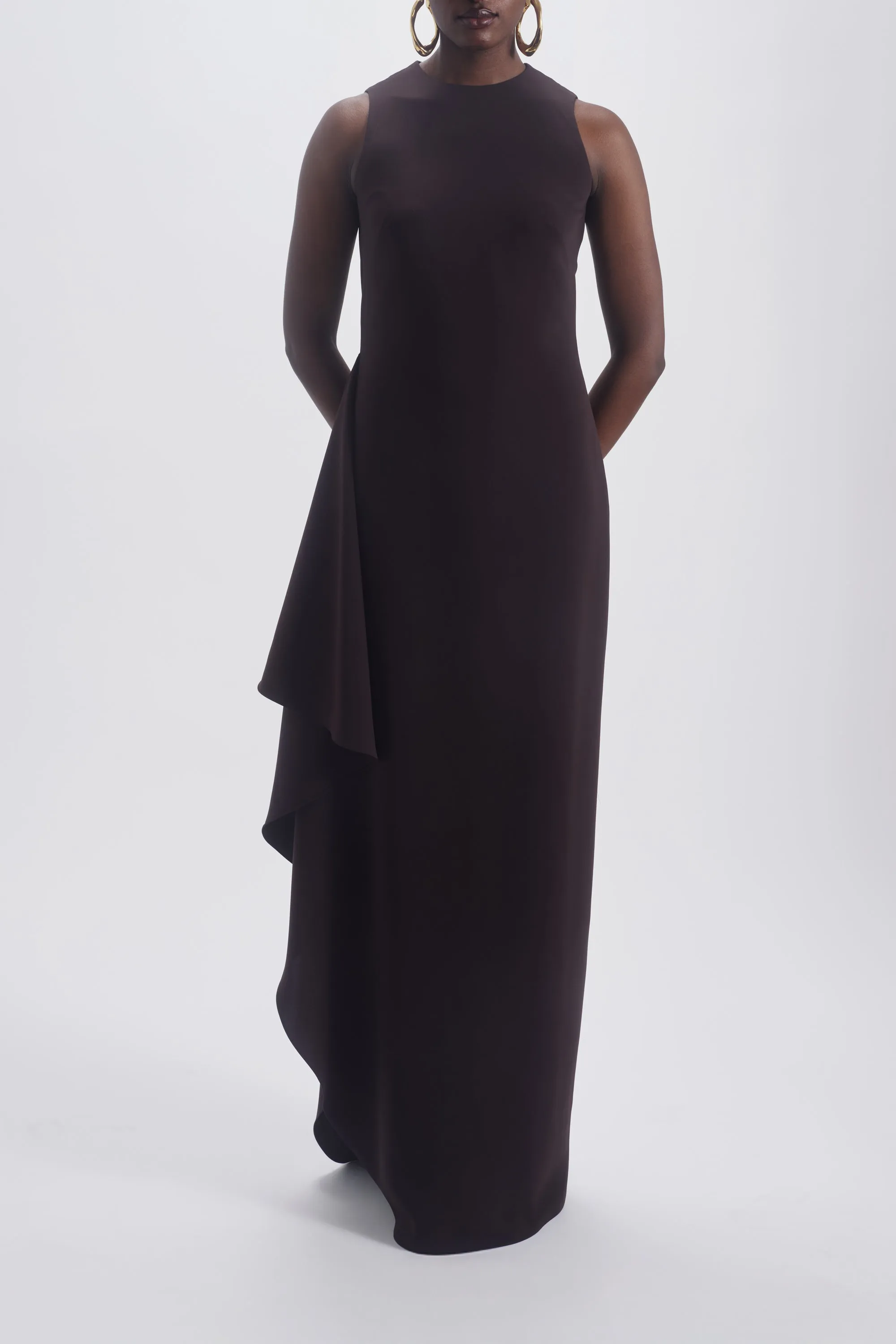 Jewel Neck Drape Dress sold by Amsale