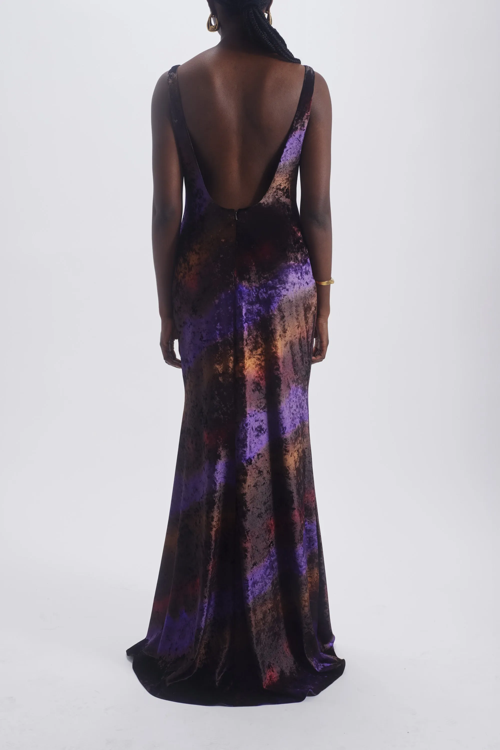 Ombré Velvet Cowl Bias Gown sold by Amsale product image thumbnail 2