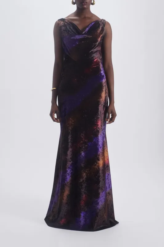 Ombré Velvet Cowl Bias Gown sold by Amsale