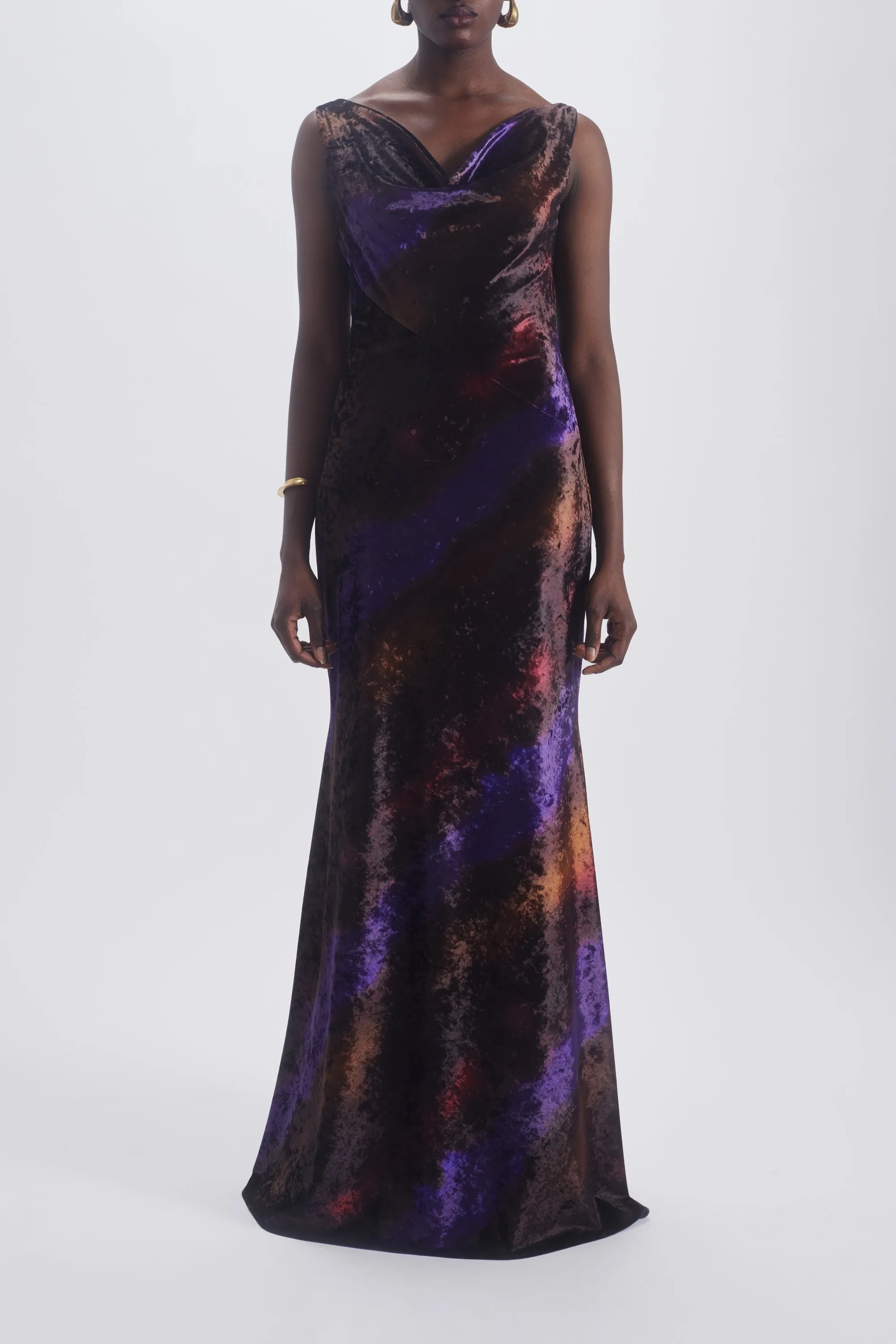 Ombré Velvet Cowl Bias Gown sold by Amsale