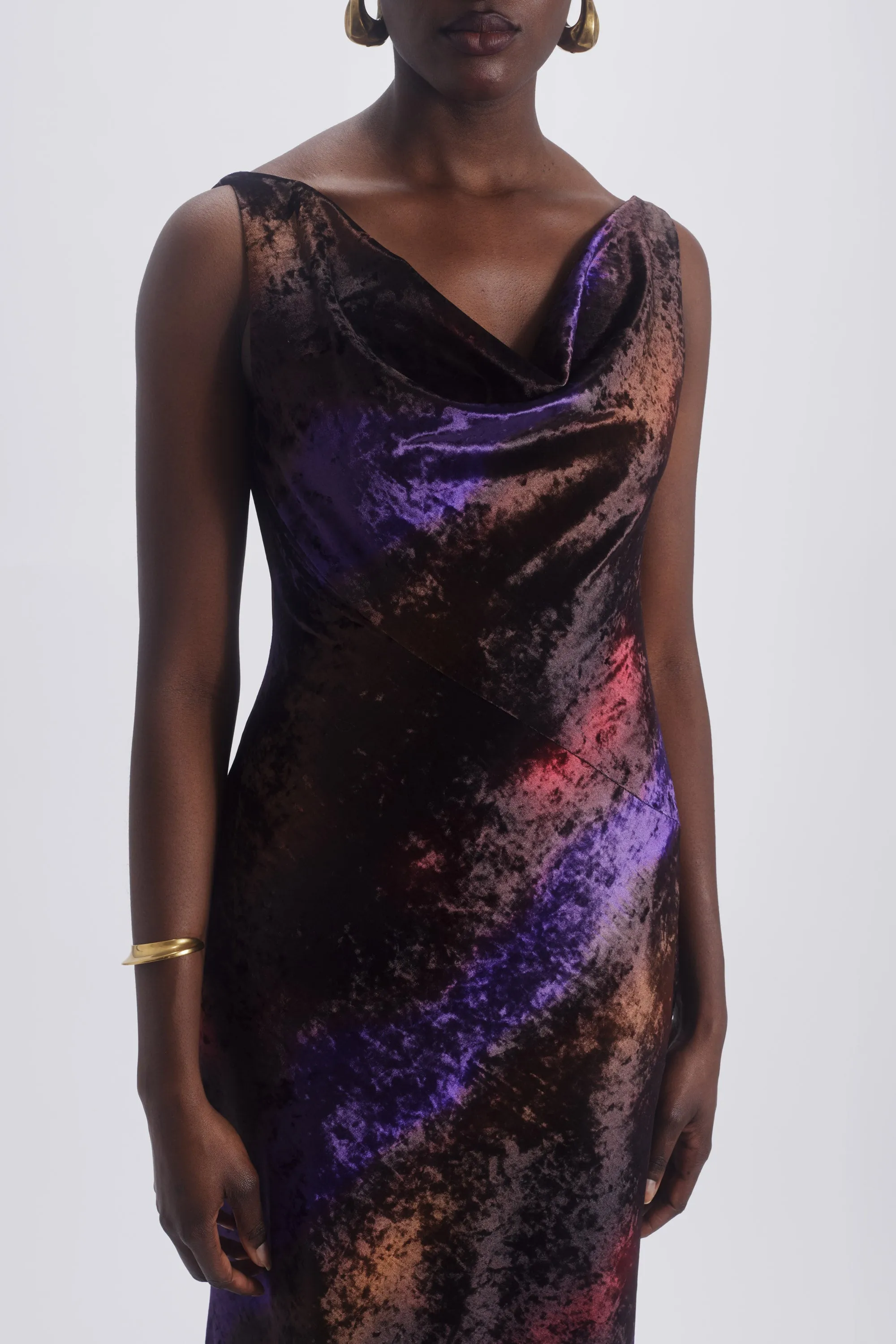 Ombré Velvet Cowl Bias Gown sold by Amsale product image thumbnail 3