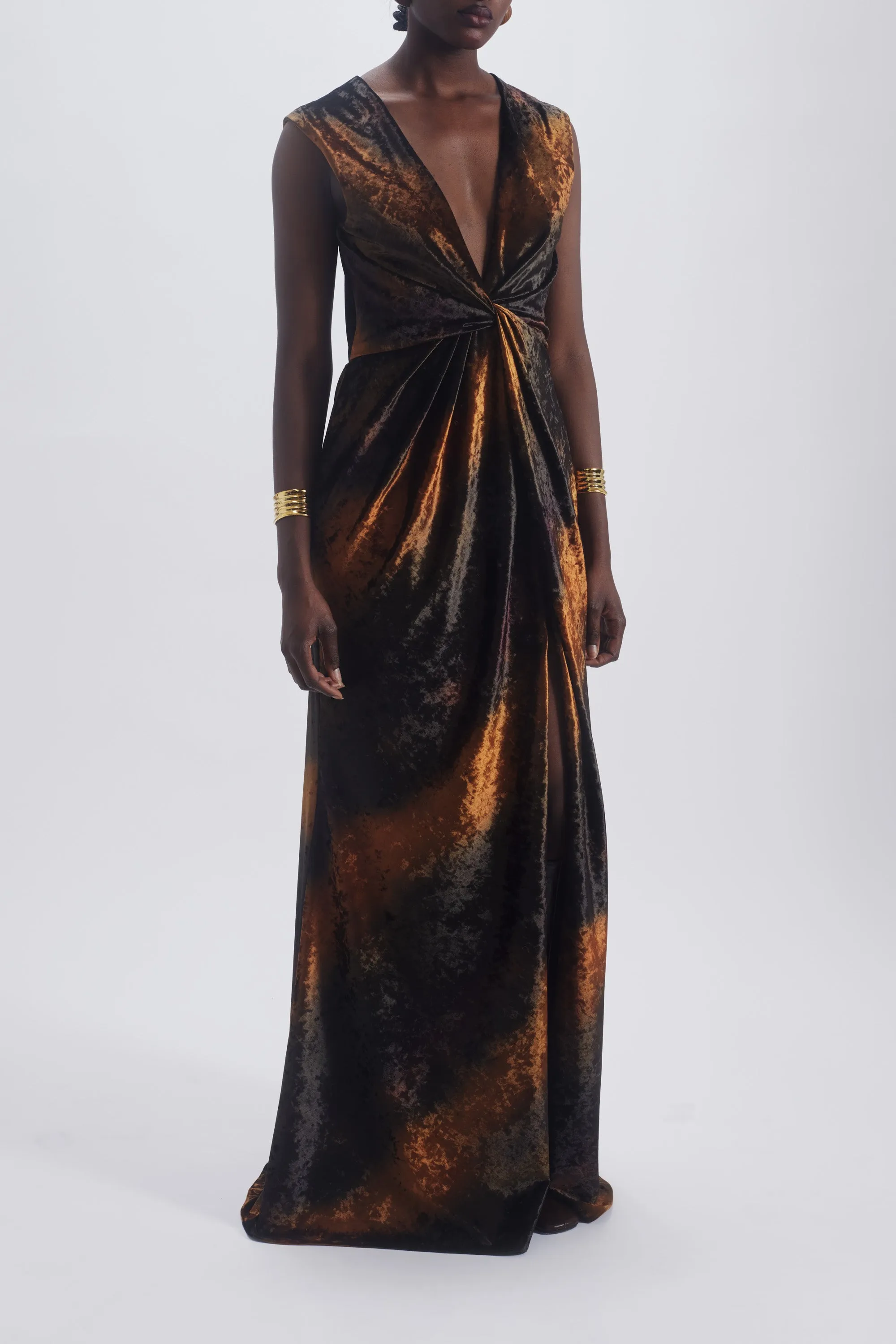 Ombré Velvet Twisted Gown sold by Amsale product image thumbnail 3