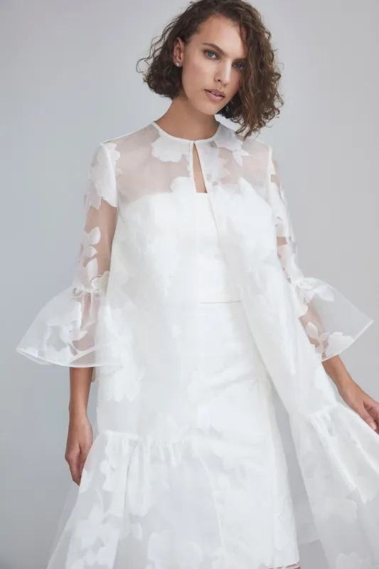 LW197 - Rose Fil-Coupe Coat - Ivory sold by Amsale