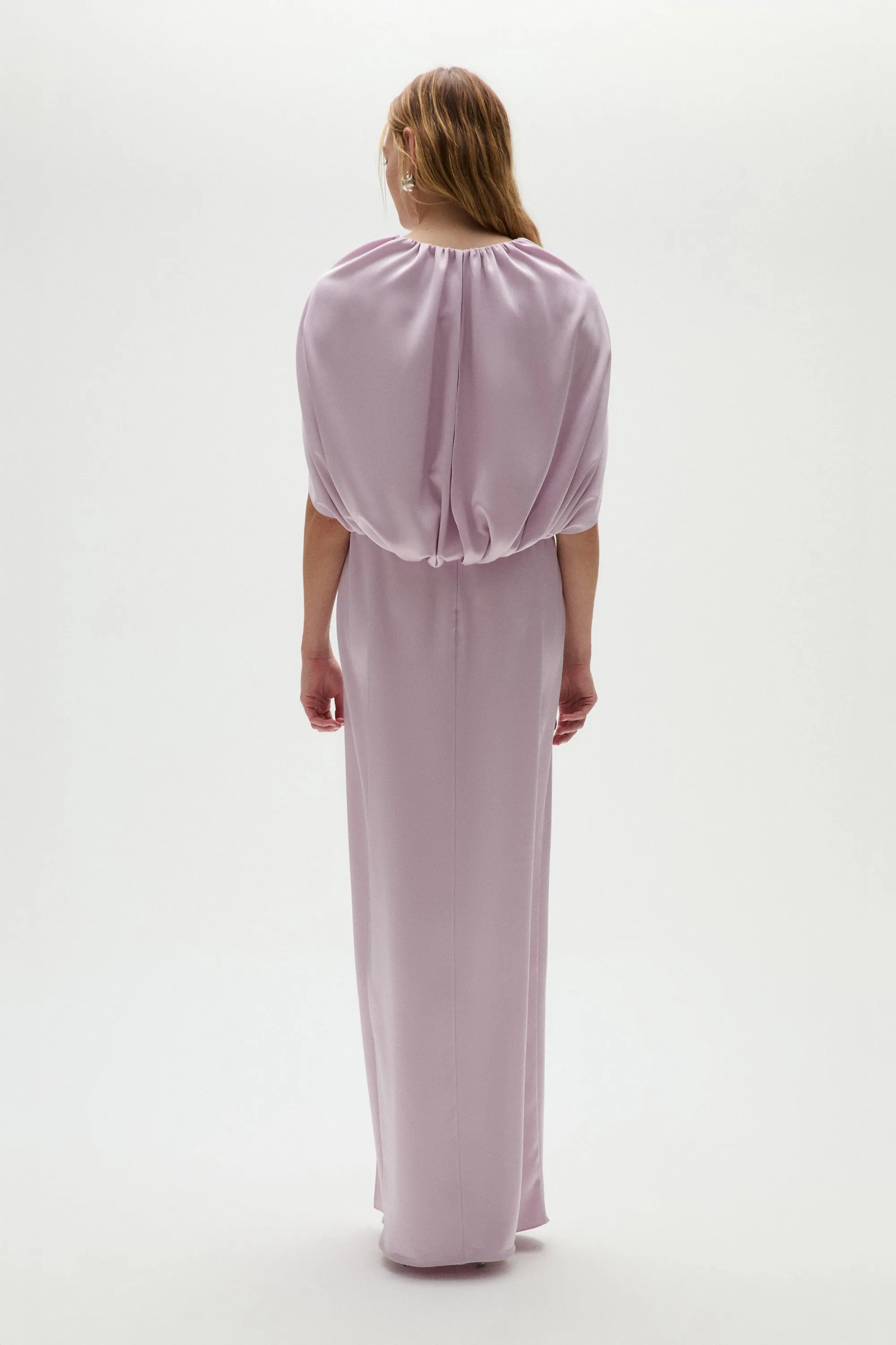 Satin Column Cape Dress sold by Amsale product image thumbnail 4